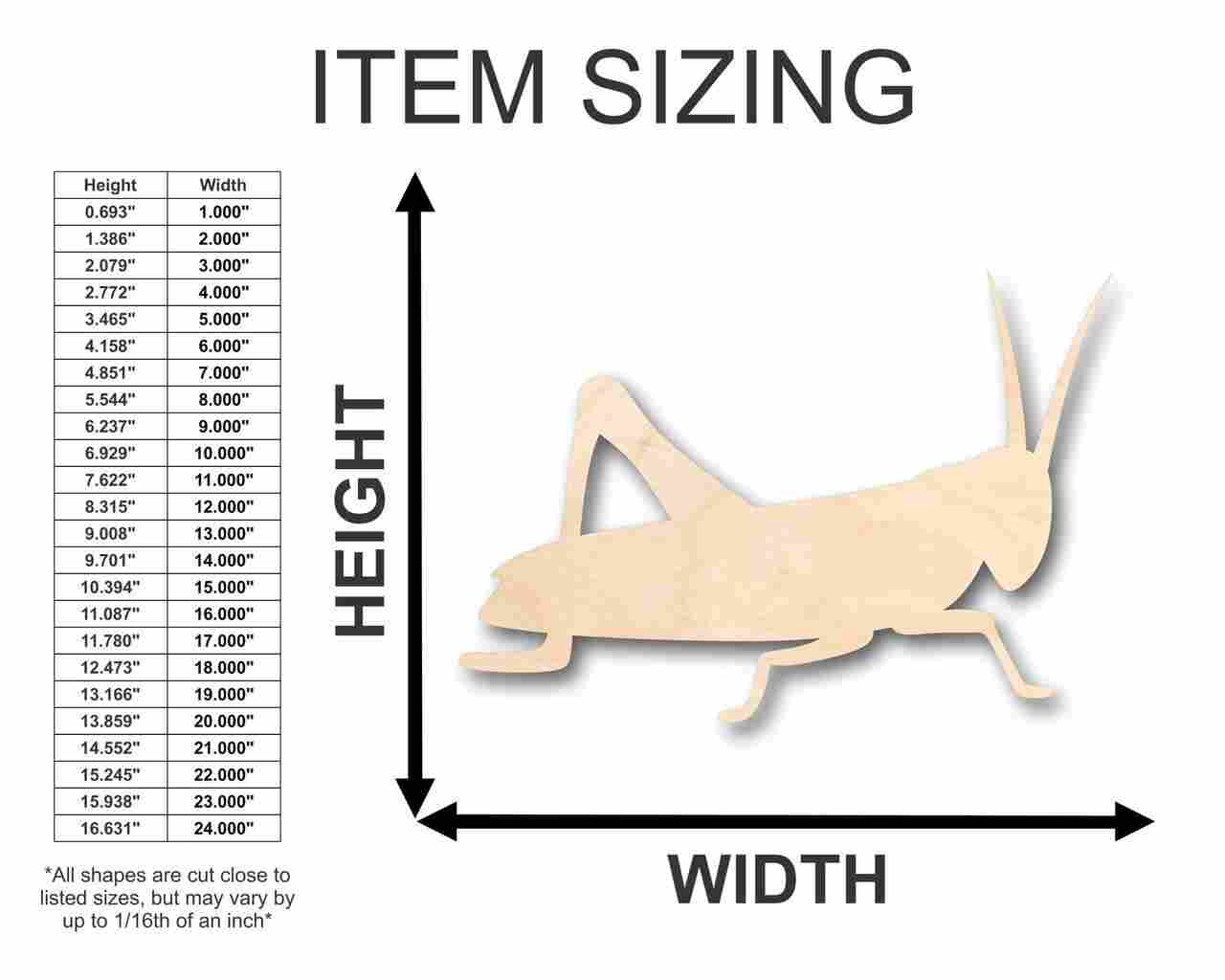 Unfinished Wood Grasshopper Shape - Insect - Wildlife - Craft - up to 46" DIY - Image 2