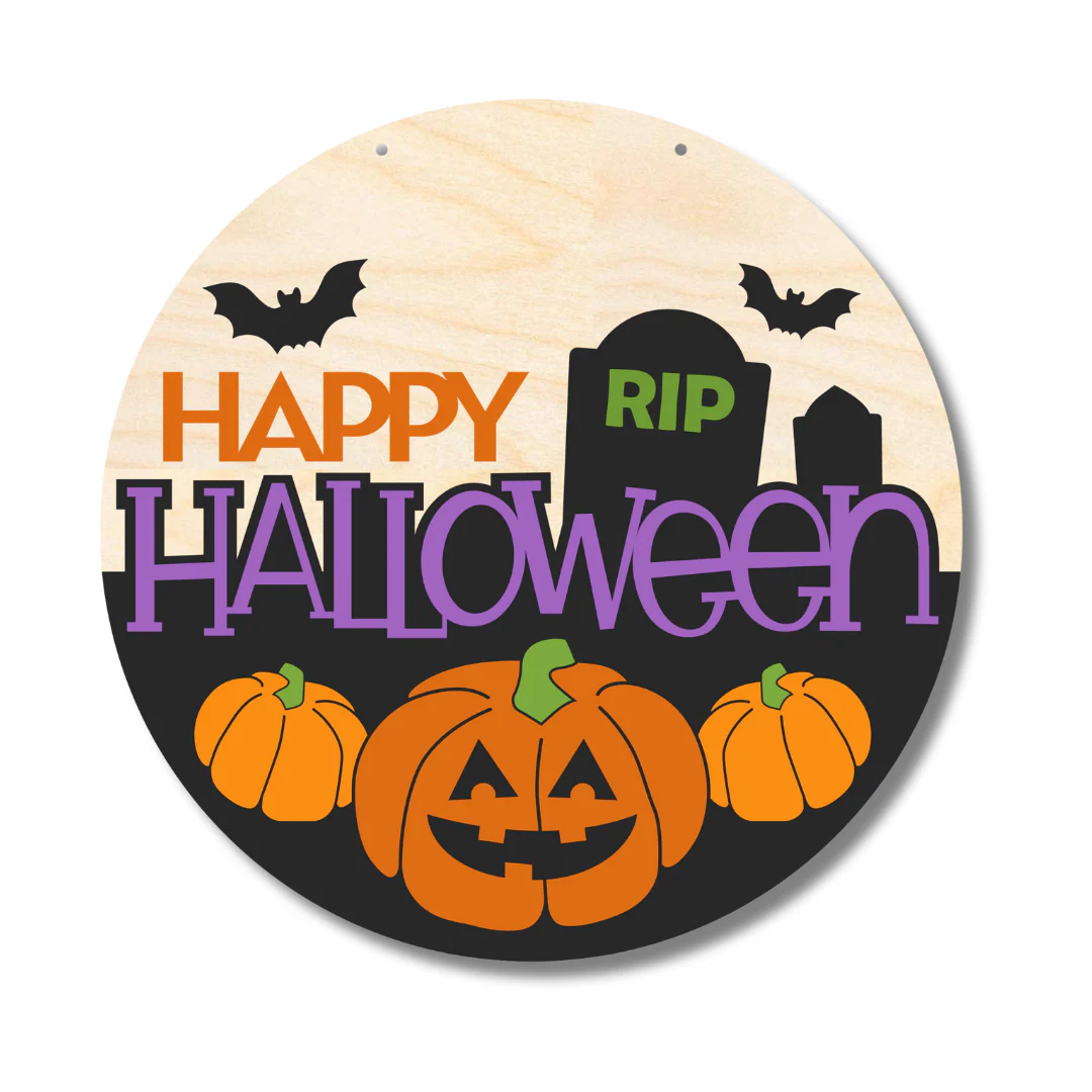 Unfinished Wood Graveyard Halloween Door Sign Kit | Wood Craft Cutouts | 1/4" Thick | - Image 2