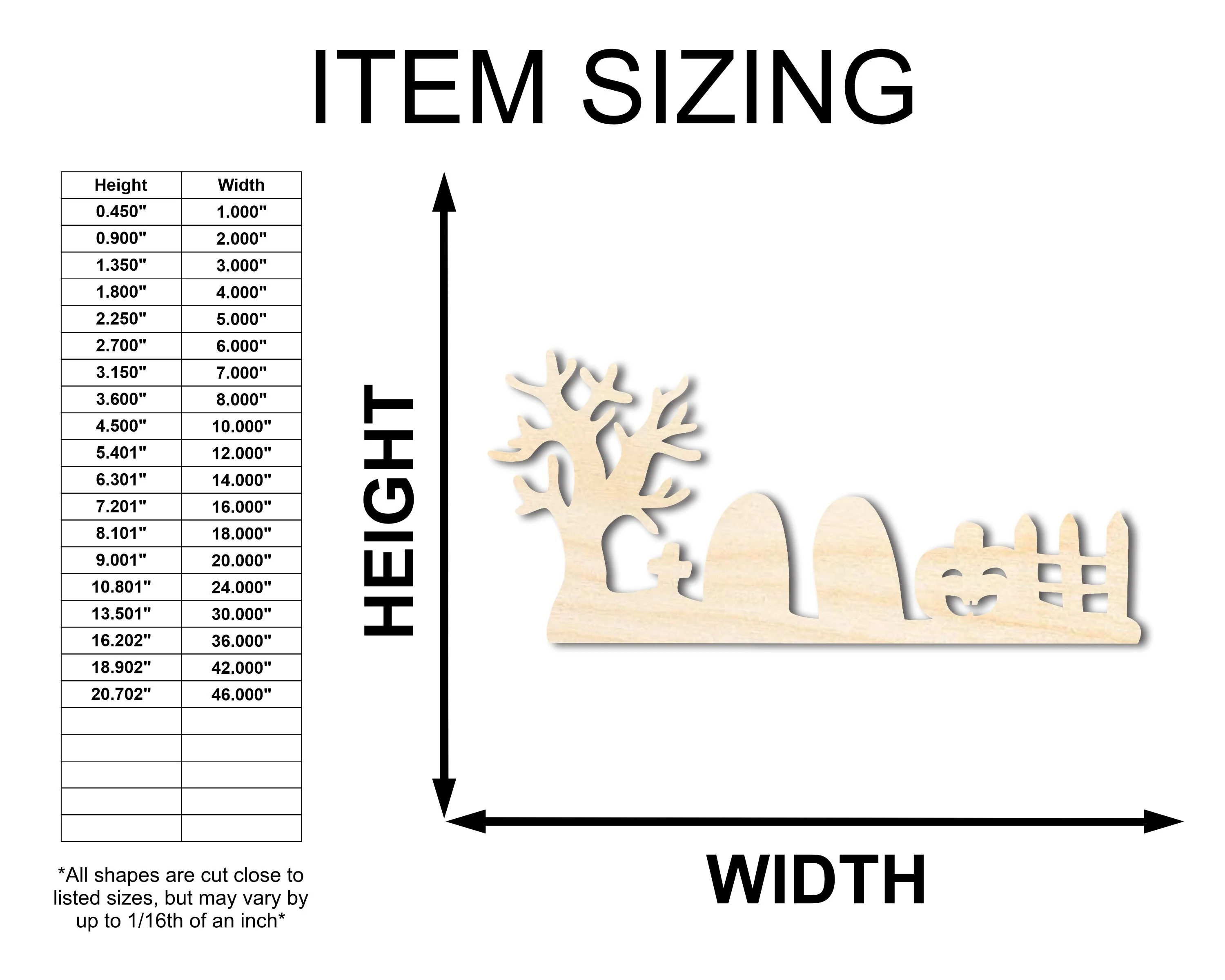 Unfinished Wood Graveyard Shape - Craft - up to 46" - Image 2