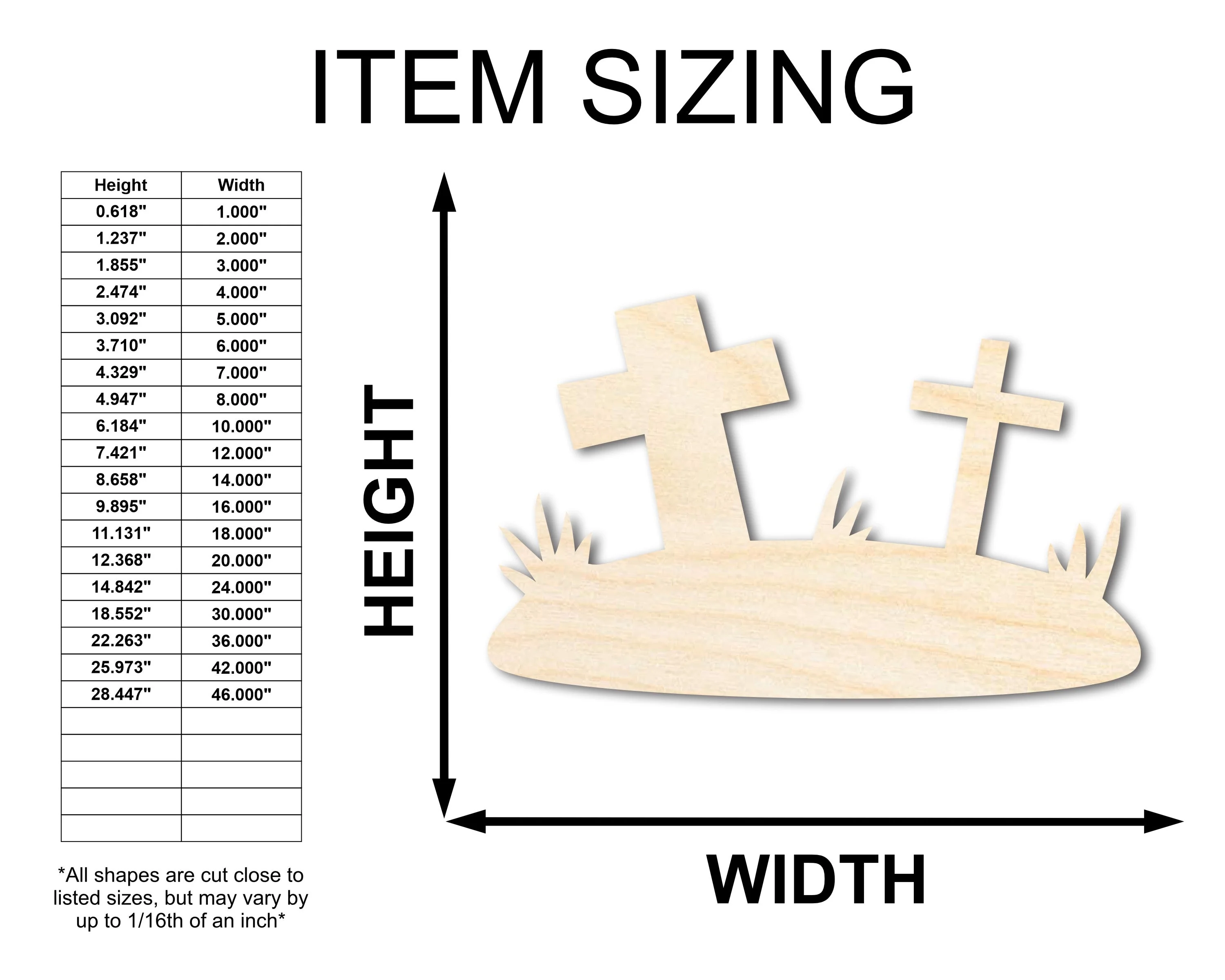 Unfinished Wood Graveyard Shape - Craft - up to 46" - Image 2