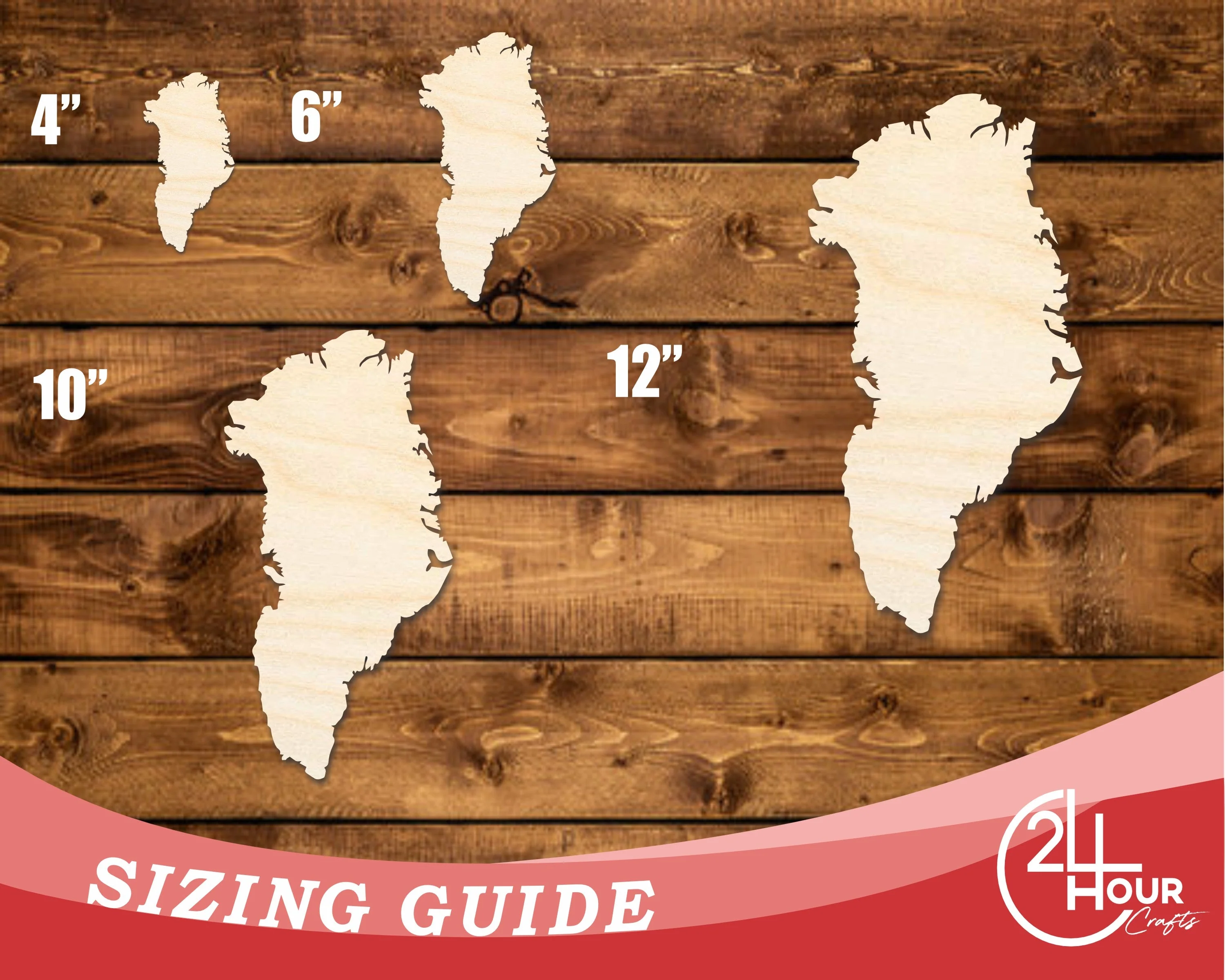 Unfinished Wood Greenland Shape | DIY Craft Cutout | up to 46" DIY - Image 3