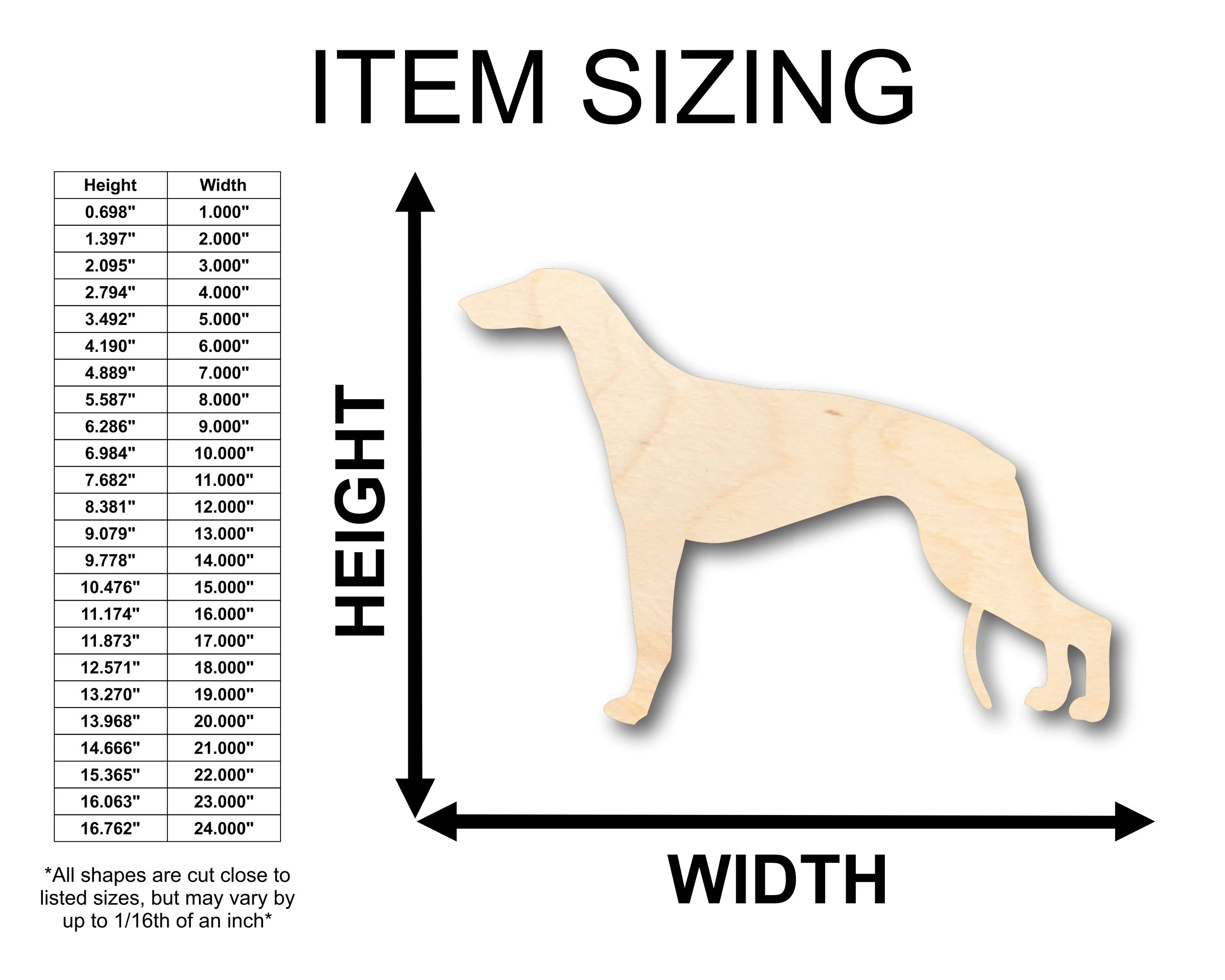 Unfinished Wood Greyhound Dog Shape - Craft - up to 46" DIY - Image 2