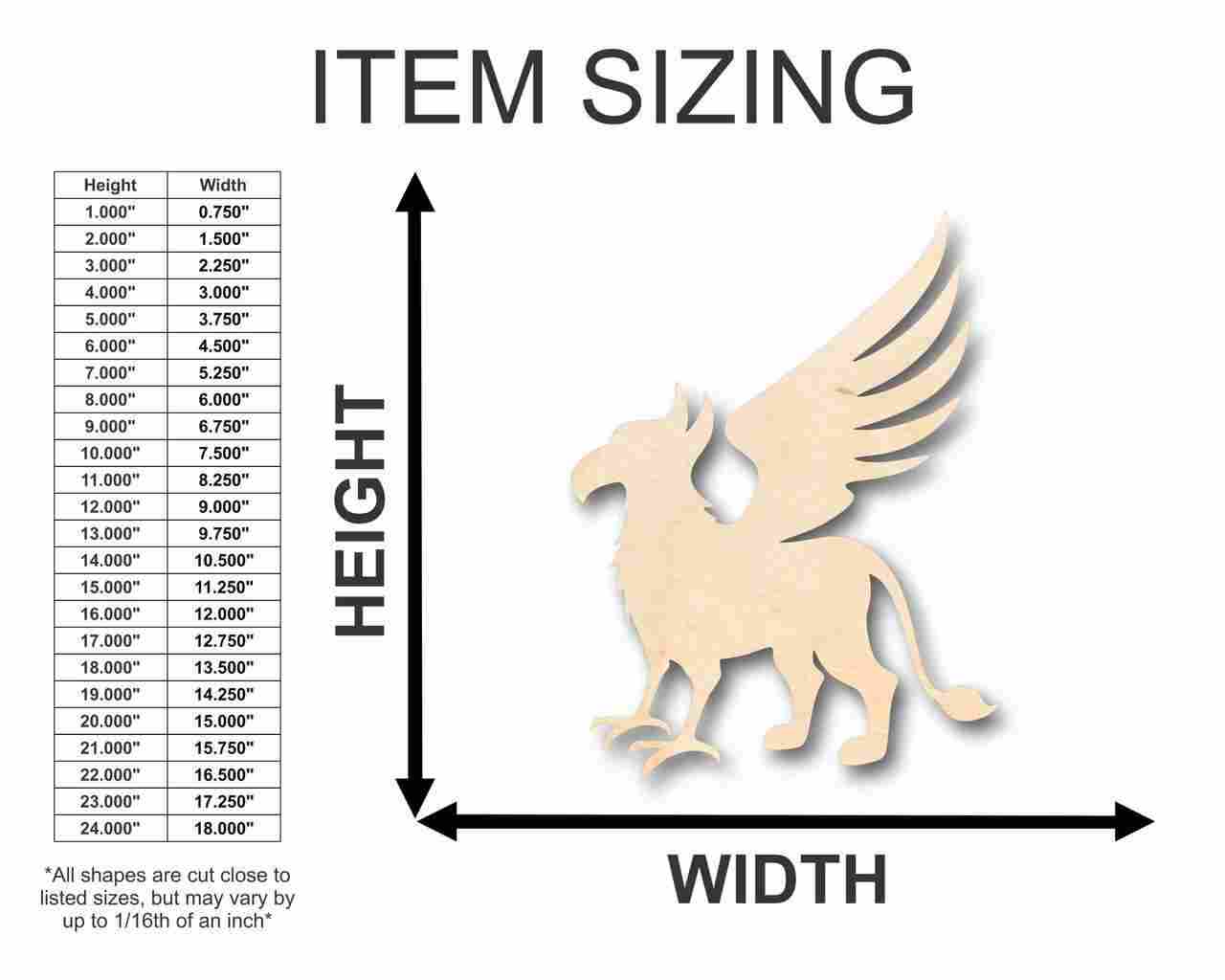Unfinished Wood Griffin Shape - Mythical - Beast - Craft - up to 46" DIY - Image 2