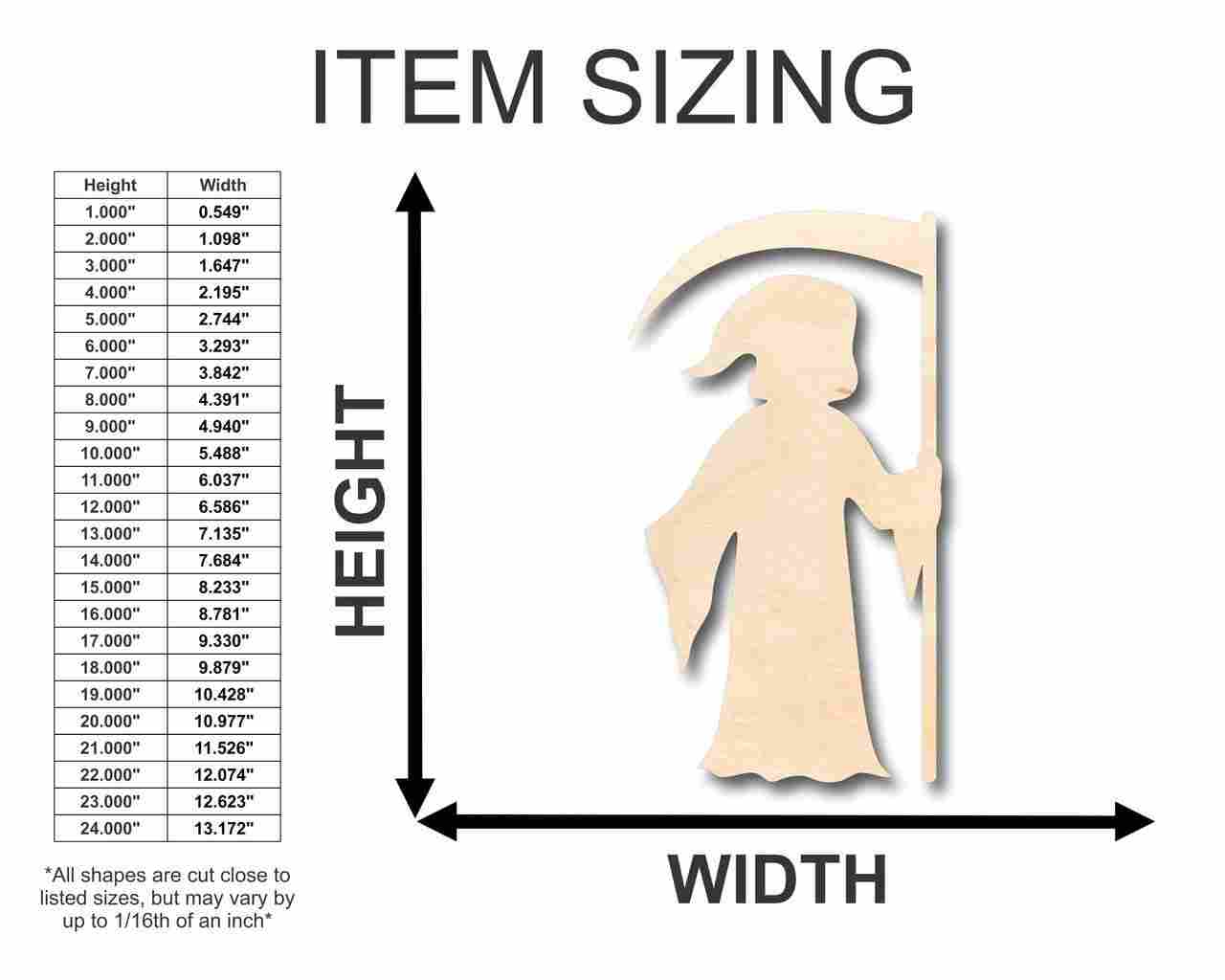 Unfinished Wood Grim Reaper Shape - Death - Craft - up to 46" DIY - Image 2