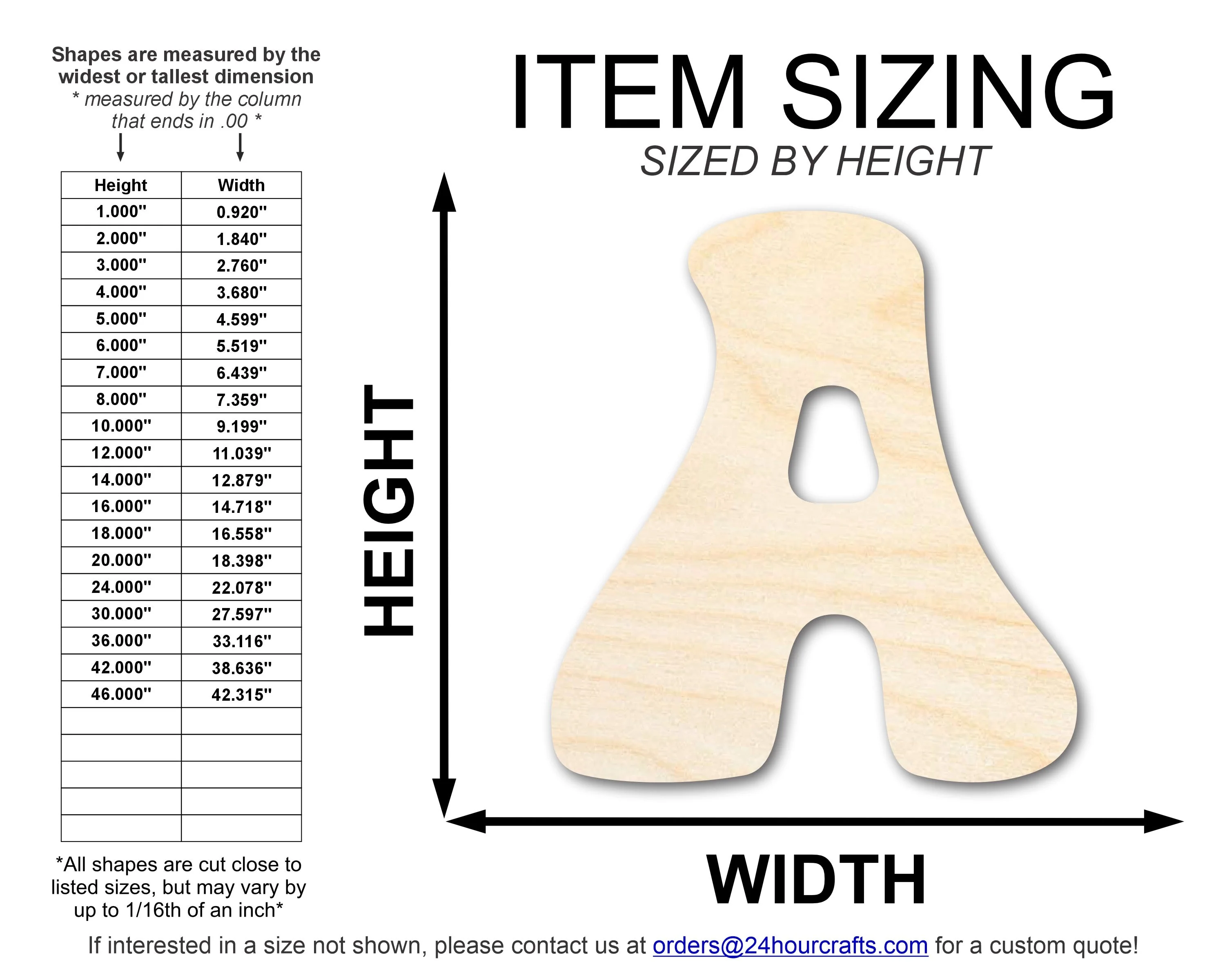 Unfinished Wood Groovy A Font Shape | DIY Craft Cutout | up to 46" DIY - Image 2