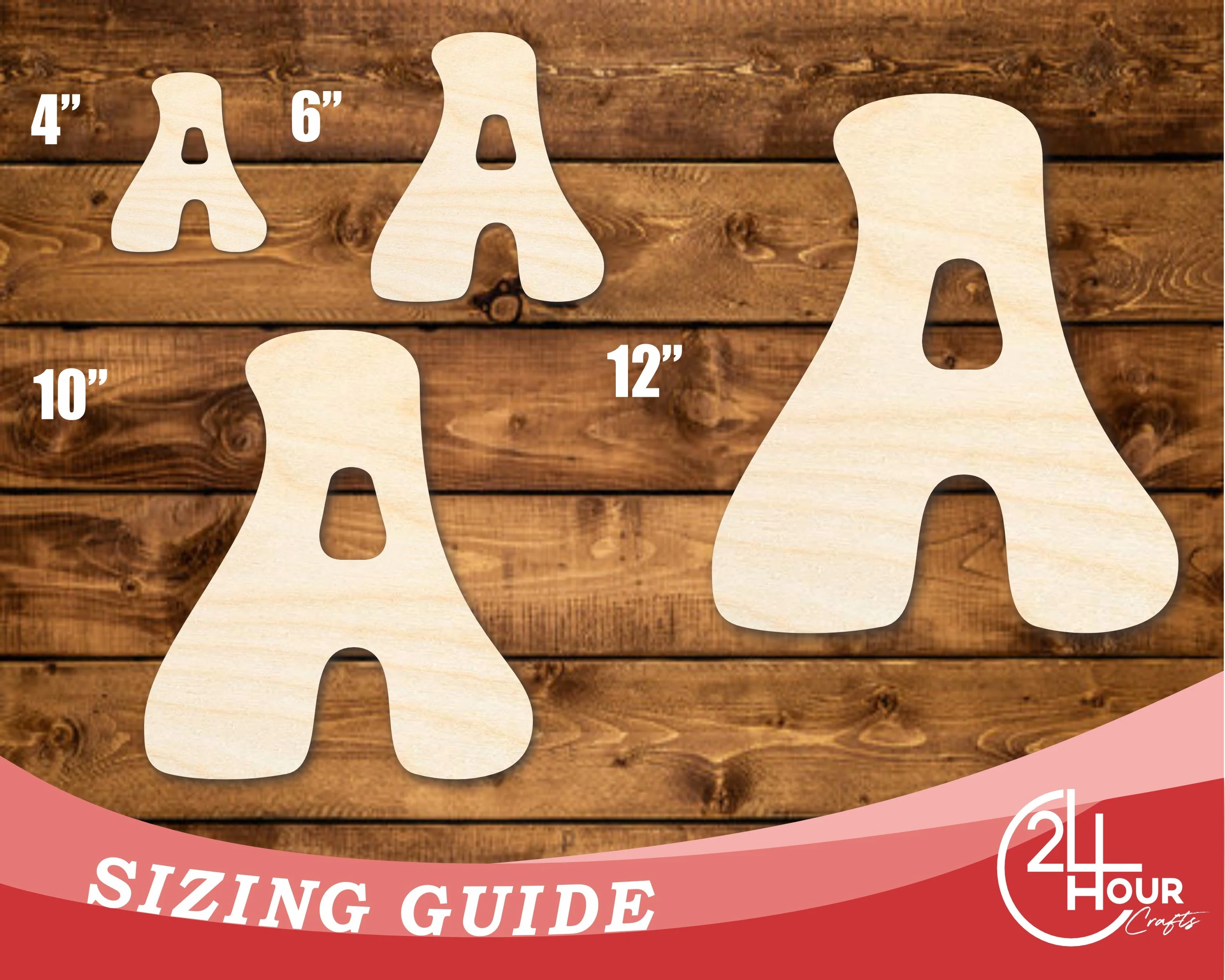 Unfinished Wood Groovy A Font Shape | DIY Craft Cutout | up to 46" DIY - Image 3