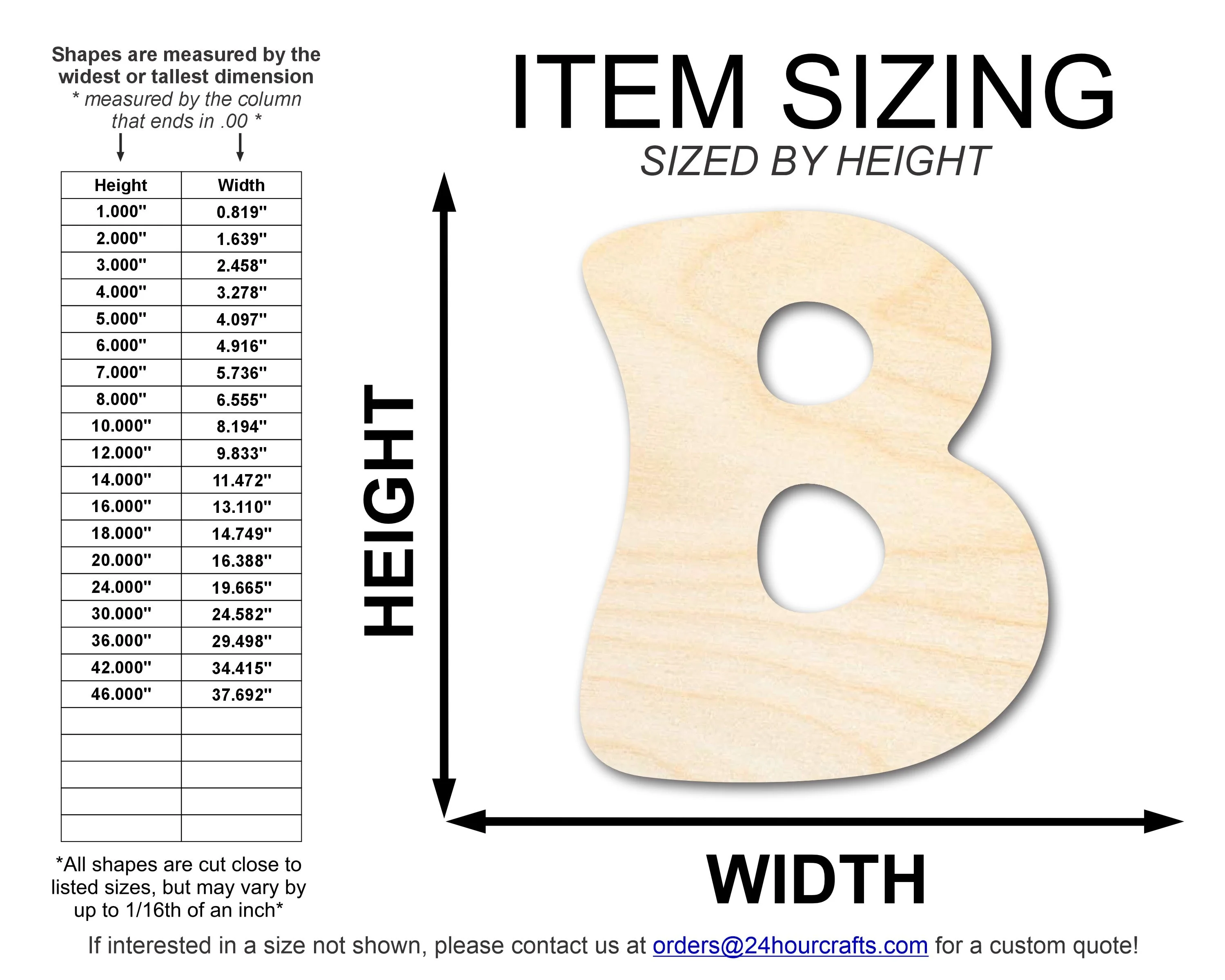Unfinished Wood Groovy B Font Shape | DIY Craft Cutout | up to 46" DIY - Image 2