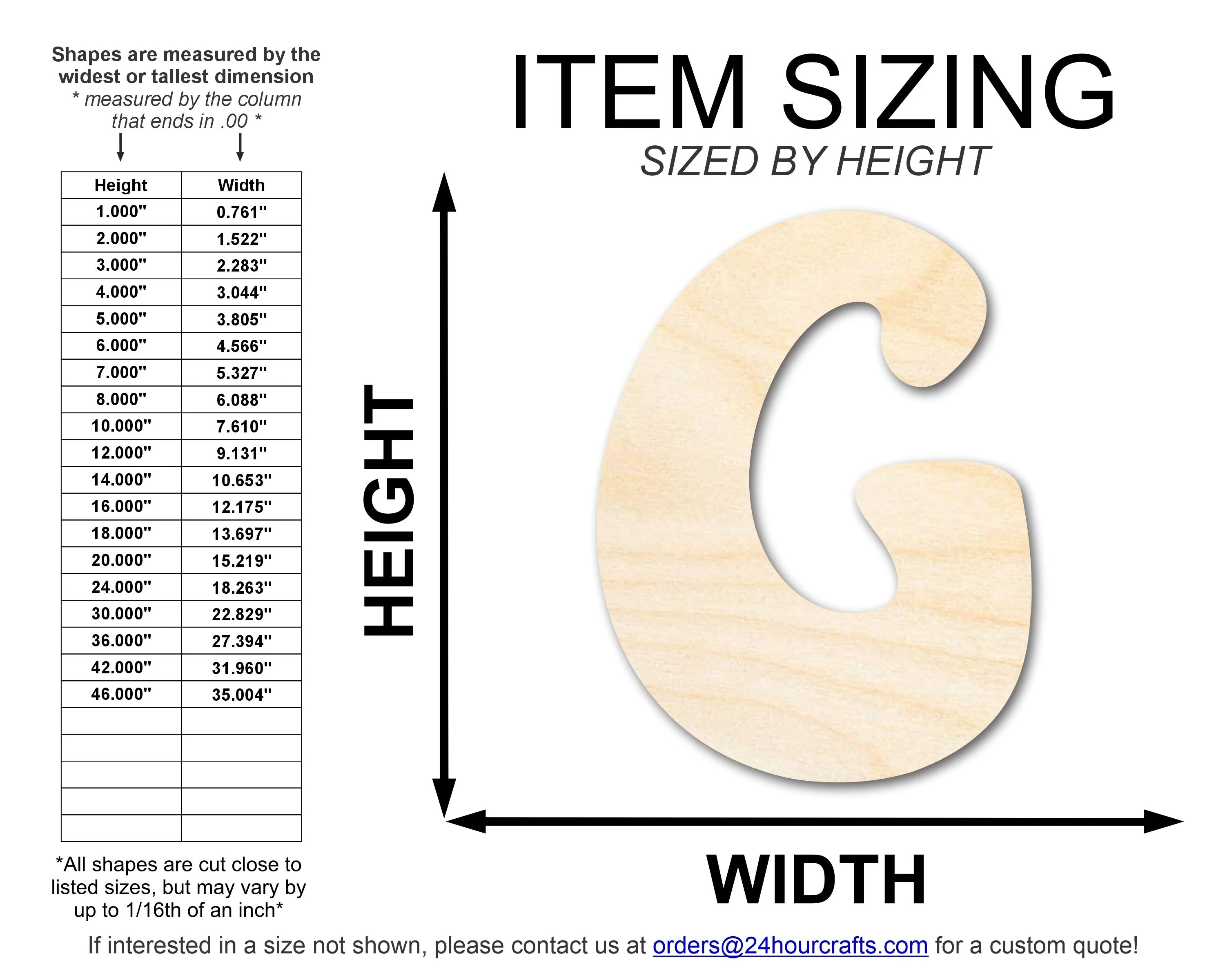 Unfinished Wood Groovy G Font Shape | DIY Craft Cutout | up to 46" DIY - Image 2