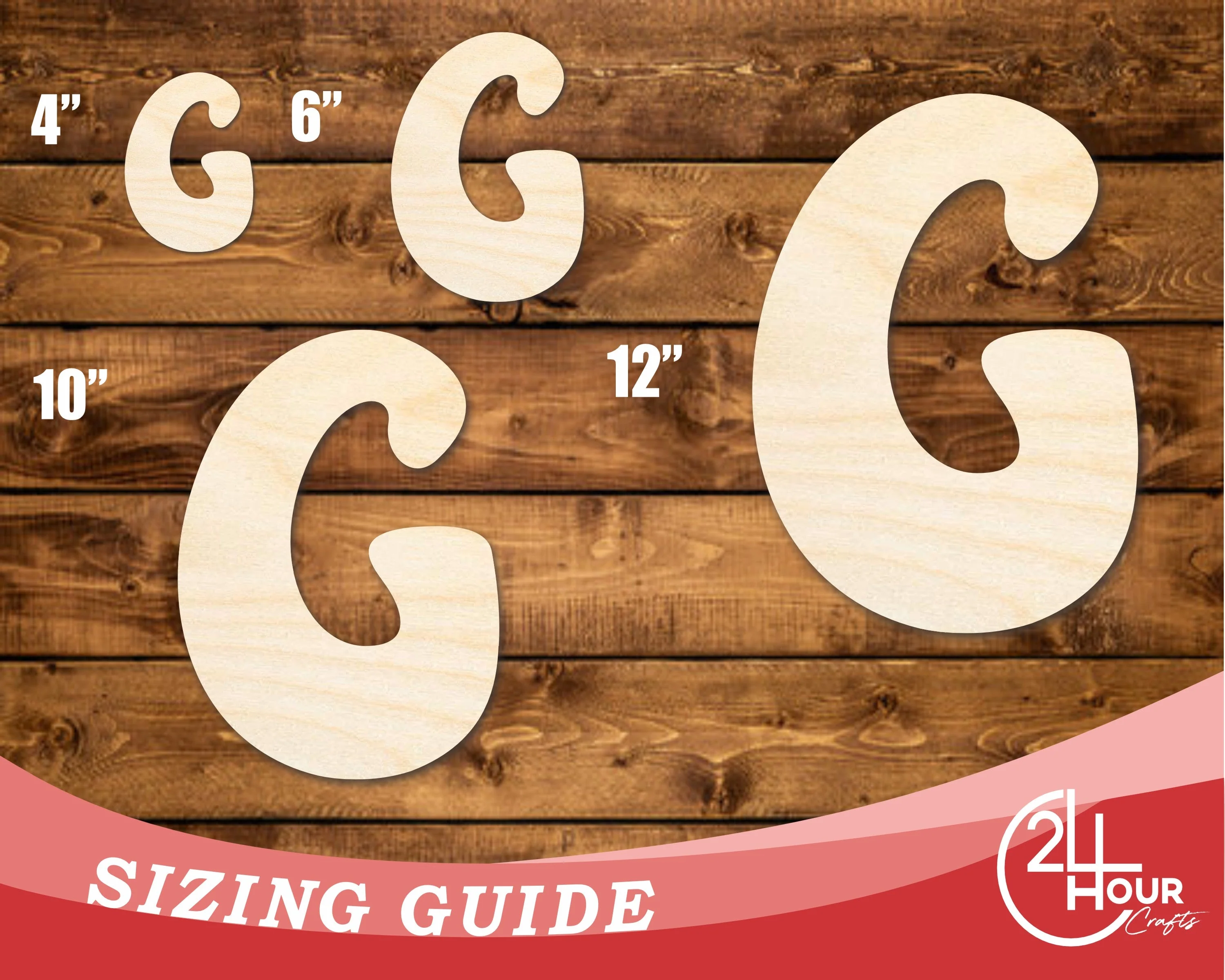Unfinished Wood Groovy G Font Shape | DIY Craft Cutout | up to 46" DIY - Image 3