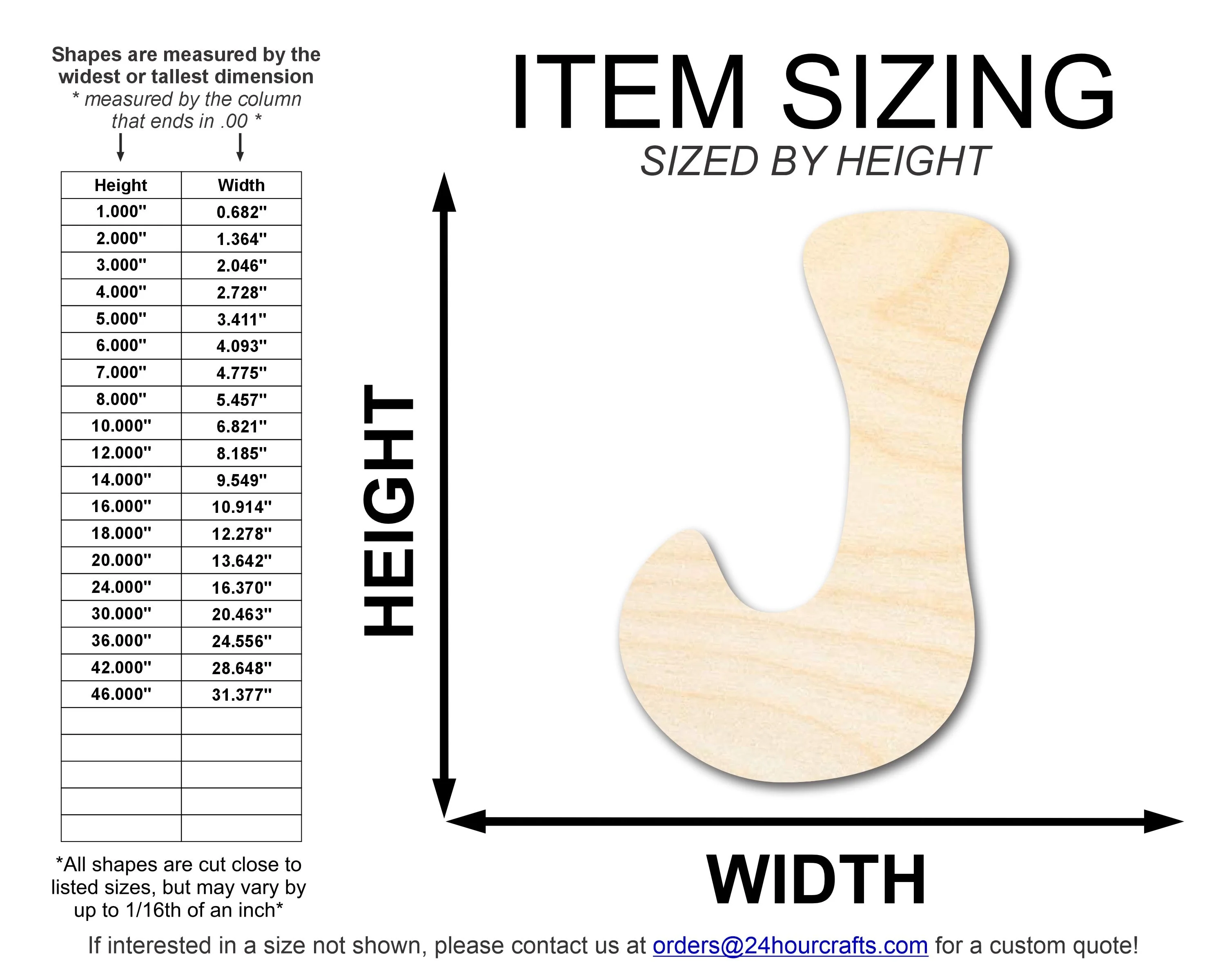 Unfinished Wood Groovy J Font Shape | DIY Craft Cutout | up to 46" DIY - Image 2