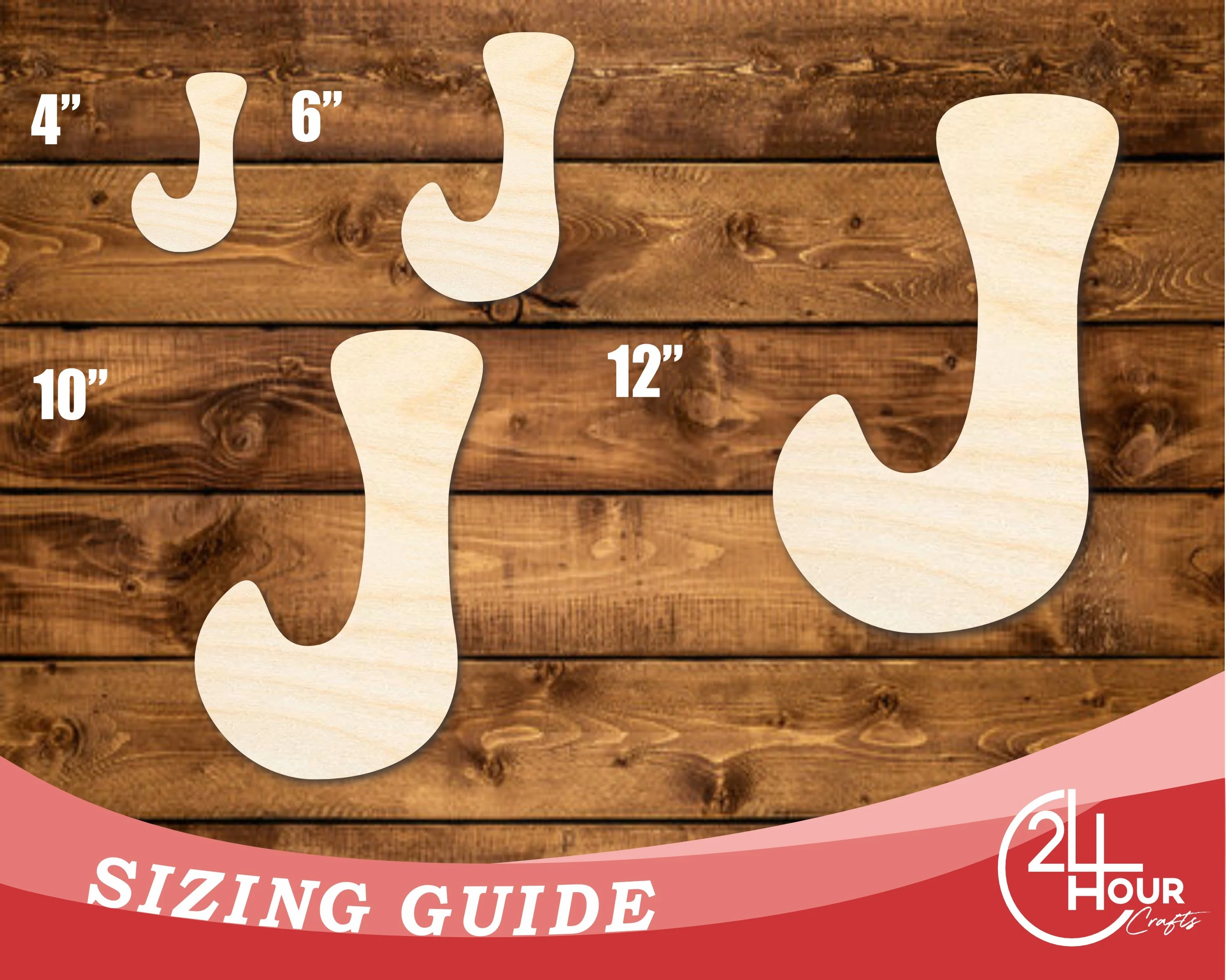 Unfinished Wood Groovy J Font Shape | DIY Craft Cutout | up to 46" DIY - Image 3