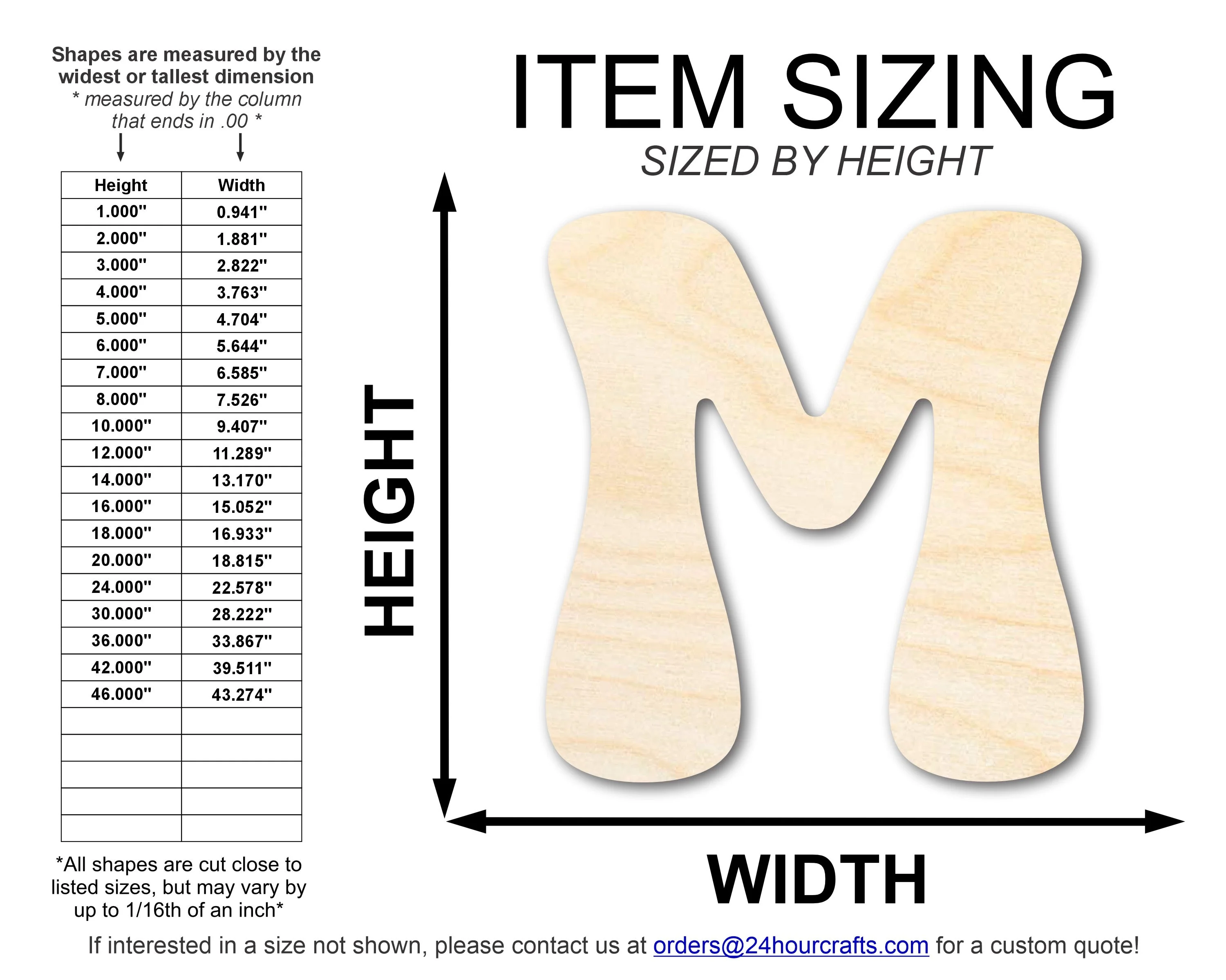Unfinished Wood Groovy M Font Shape | DIY Craft Cutout | up to 46" DIY - Image 2