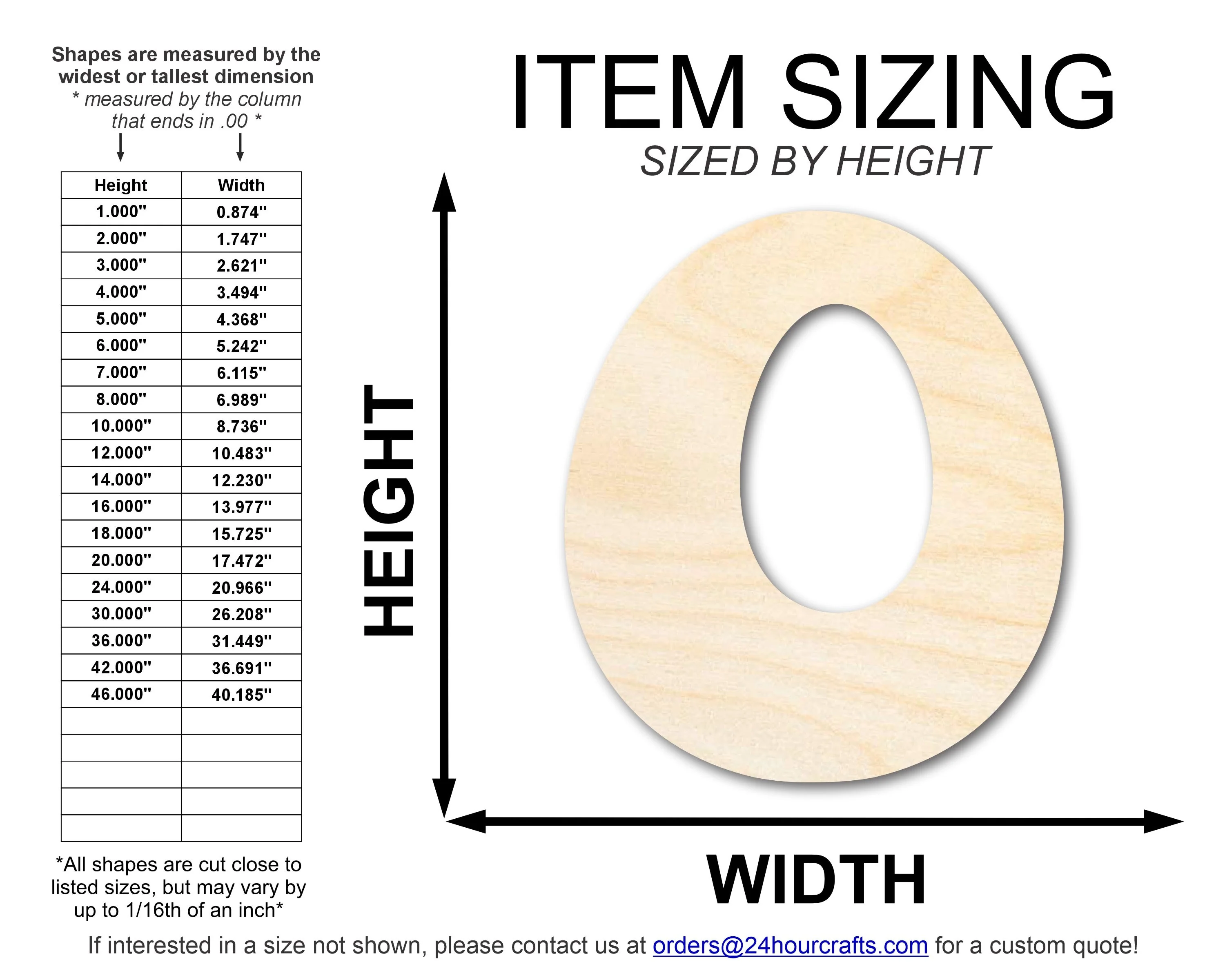 Unfinished Wood Groovy O Font Shape | DIY Craft Cutout | up to 46" DIY - Image 2