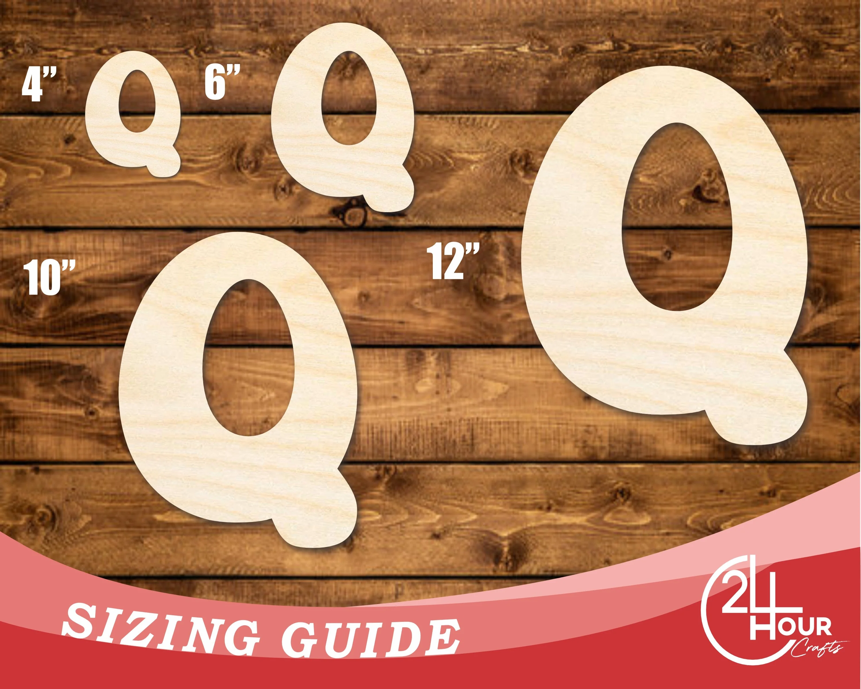 Unfinished Wood Groovy Q Font Shape | DIY Craft Cutout | up to 46" DIY - Image 3