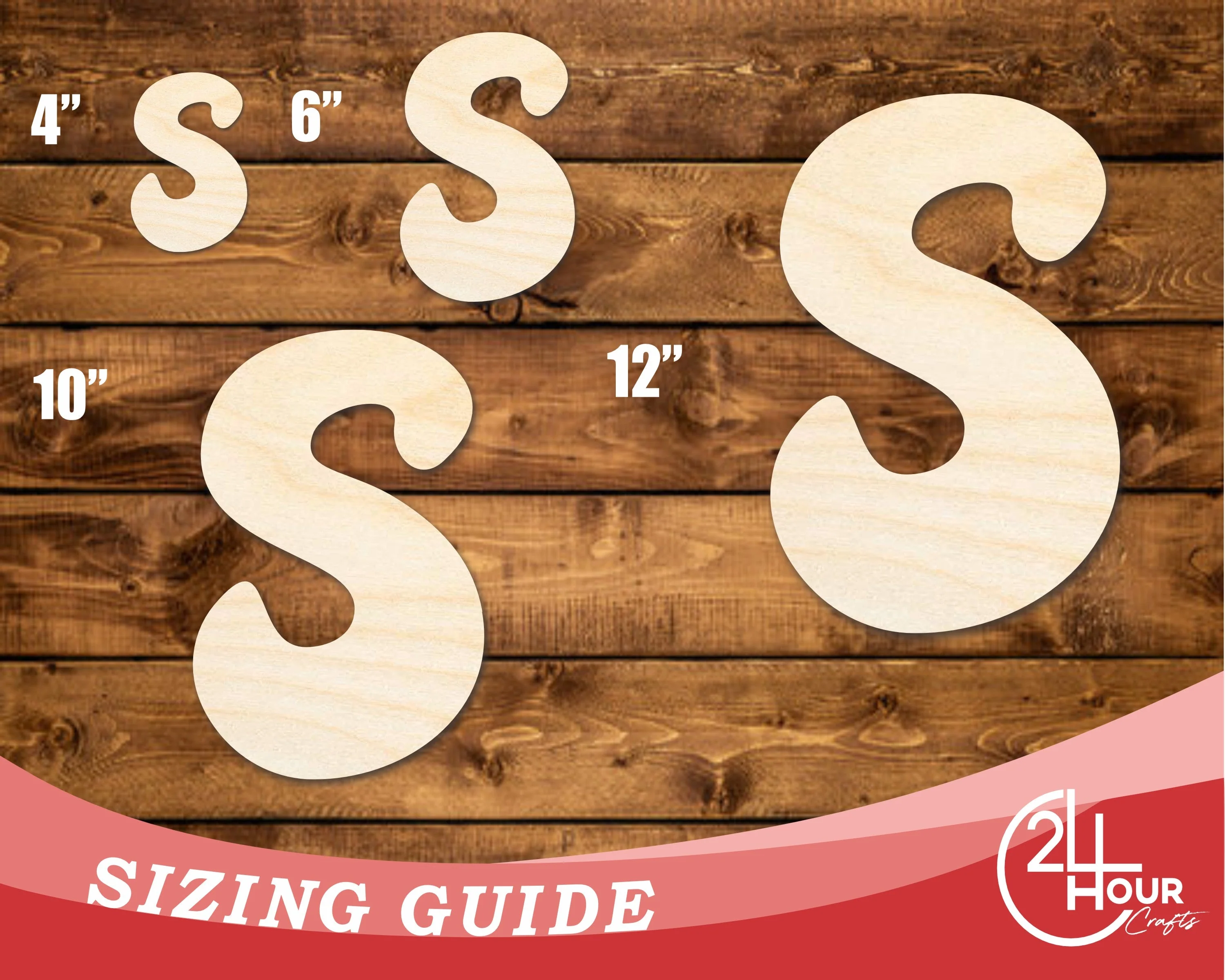 Unfinished Wood Groovy S Font Shape | DIY Craft Cutout | up to 46" DIY - Image 3