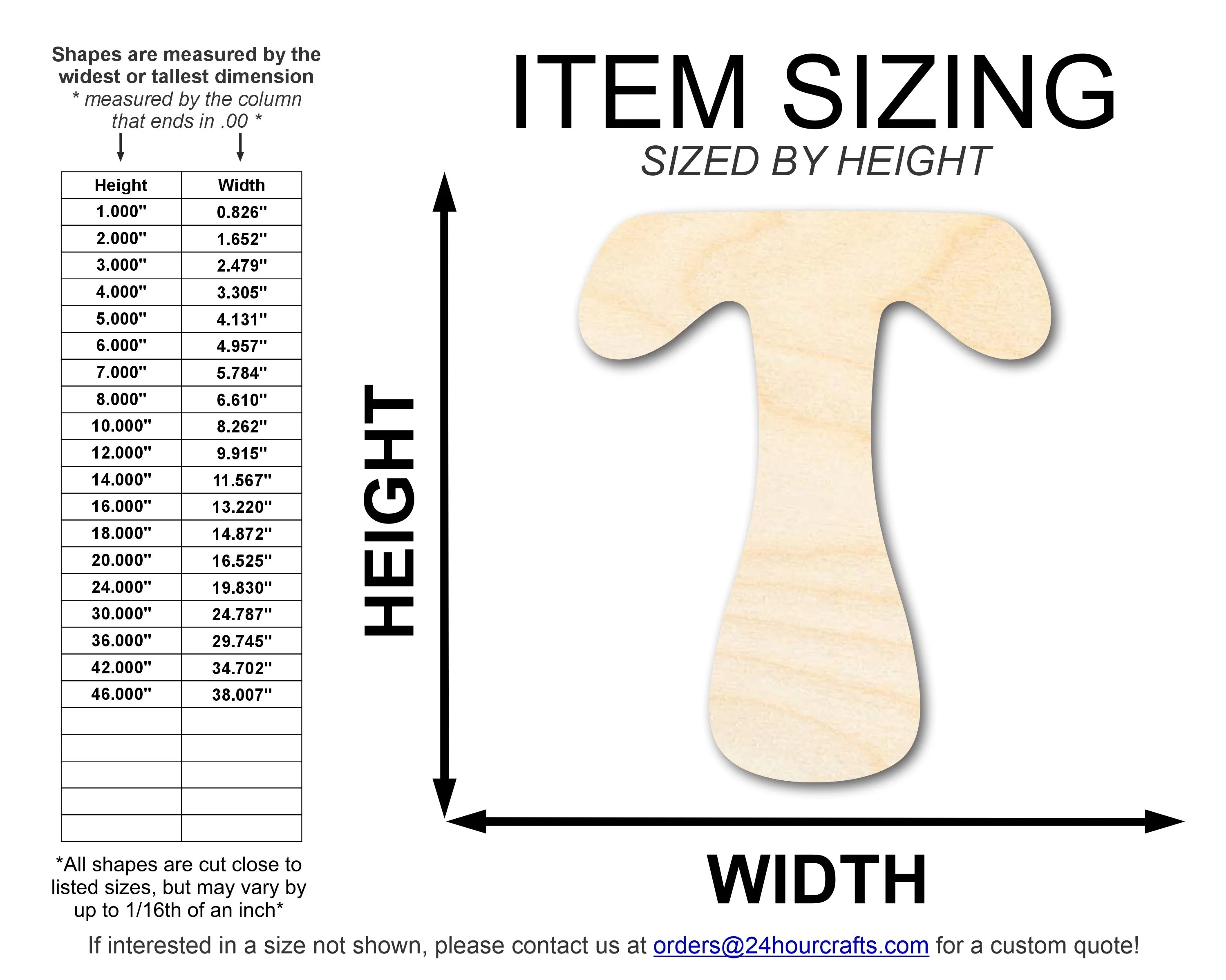 Unfinished Wood Groovy T Font Shape | DIY Craft Cutout | up to 46" DIY - Image 2