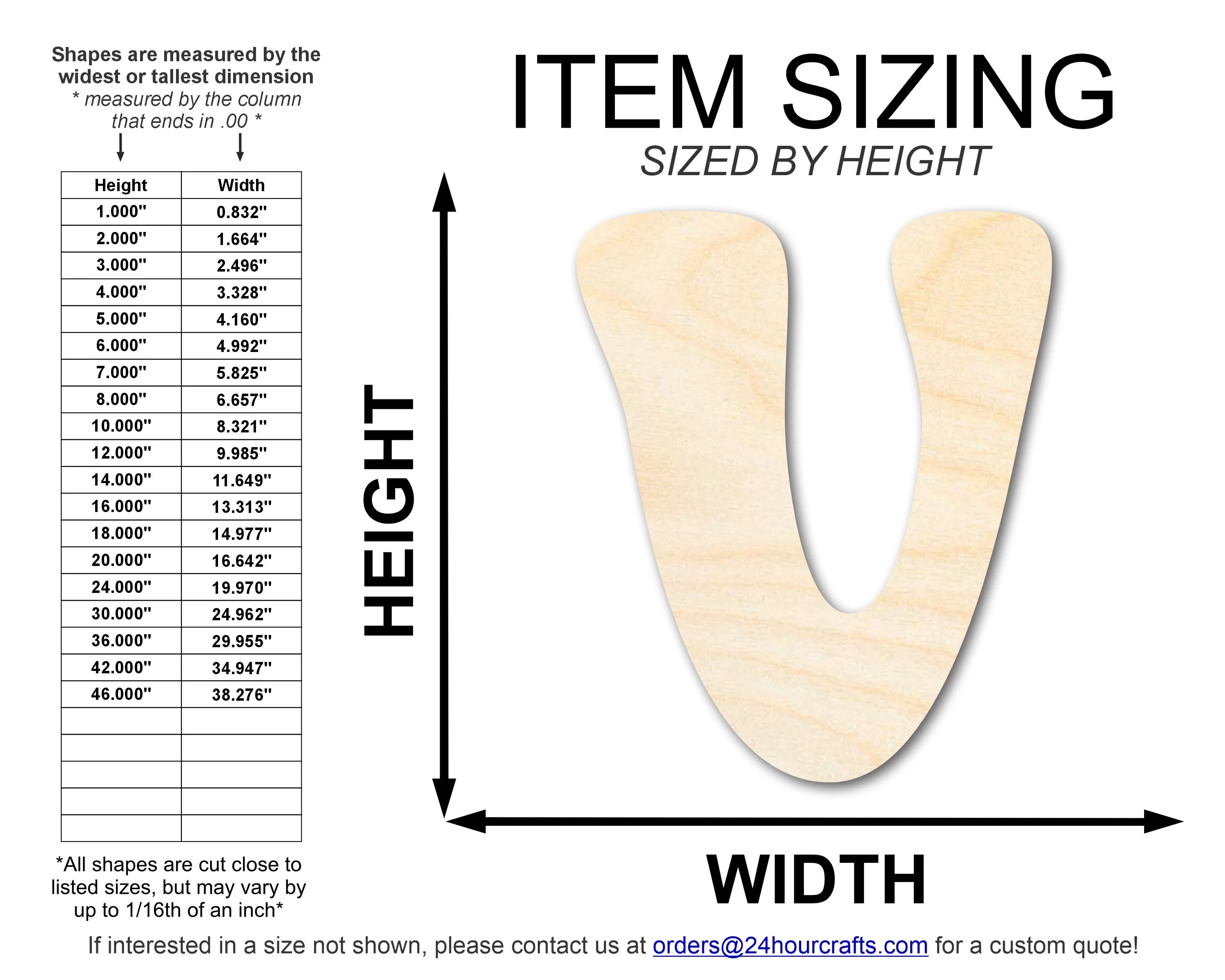 Unfinished Wood Groovy V Font Shape | DIY Craft Cutout | up to 46" DIY - Image 2
