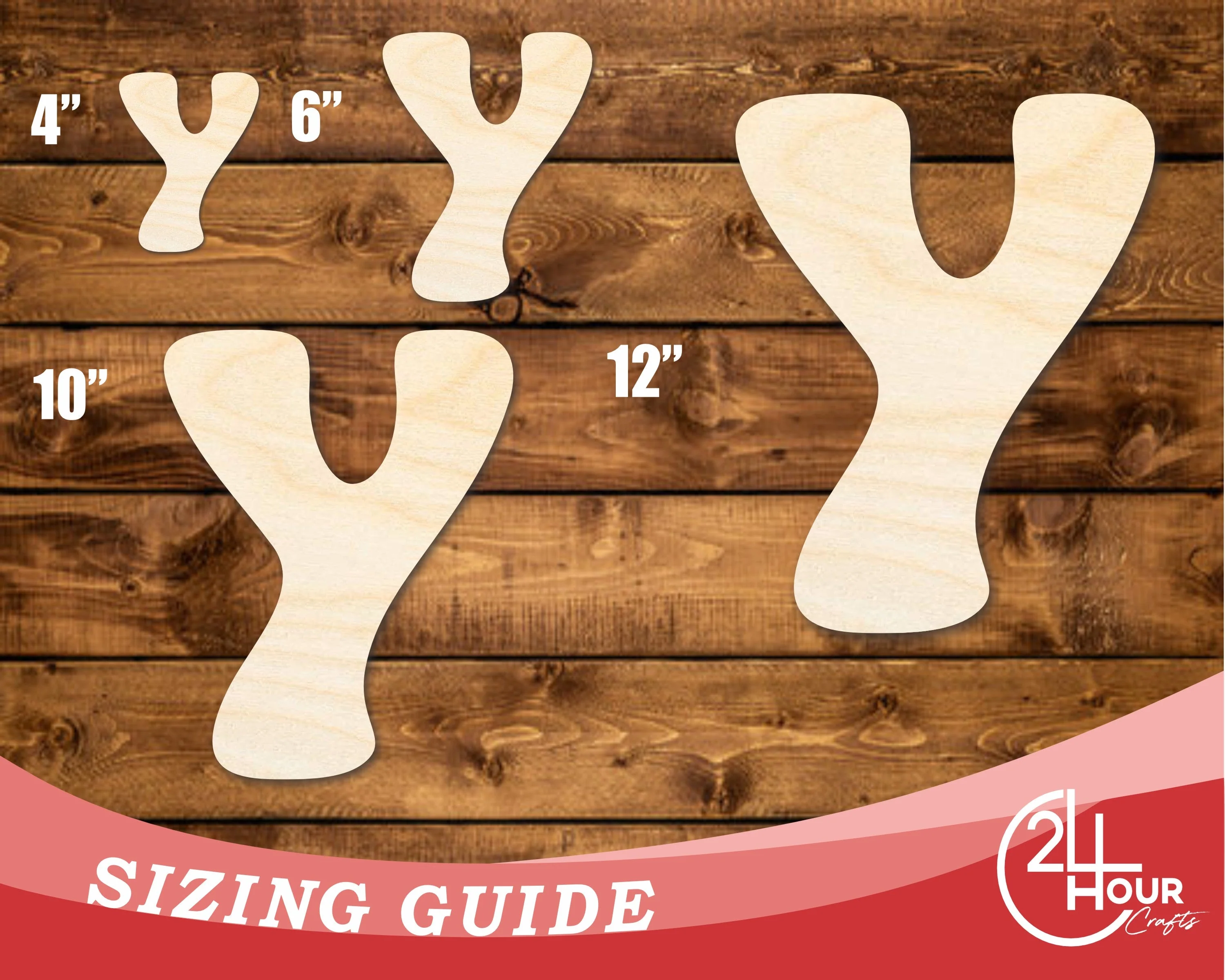 Unfinished Wood Groovy Y Font Shape | DIY Craft Cutout | up to 46" DIY - Image 3