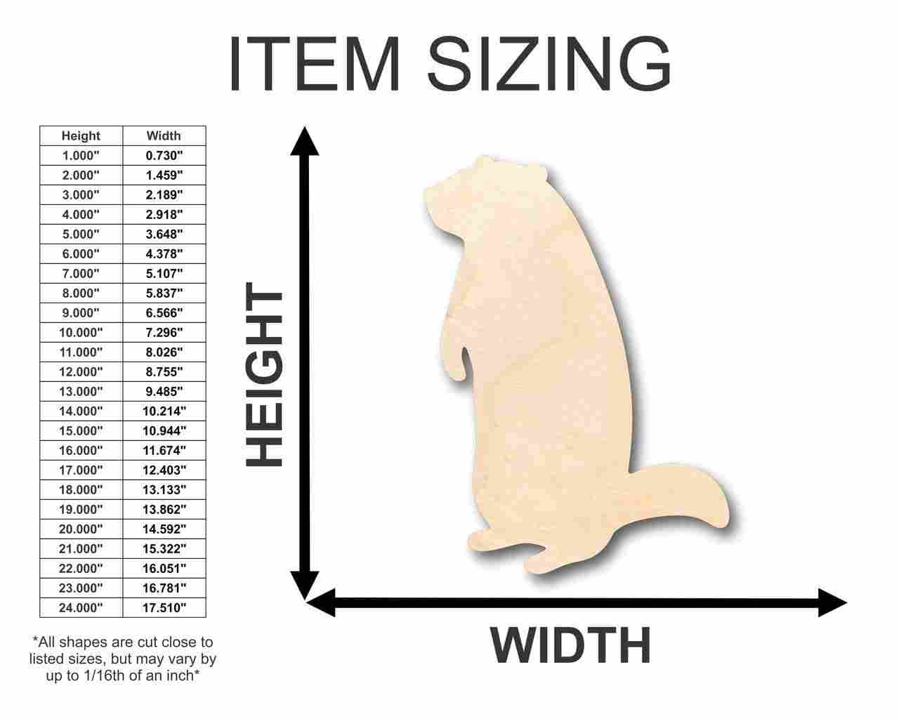 Unfinished Wood Groundhog Shape - Groundhog's Day - Animal - Craft - up to 46" DIY - Image 2