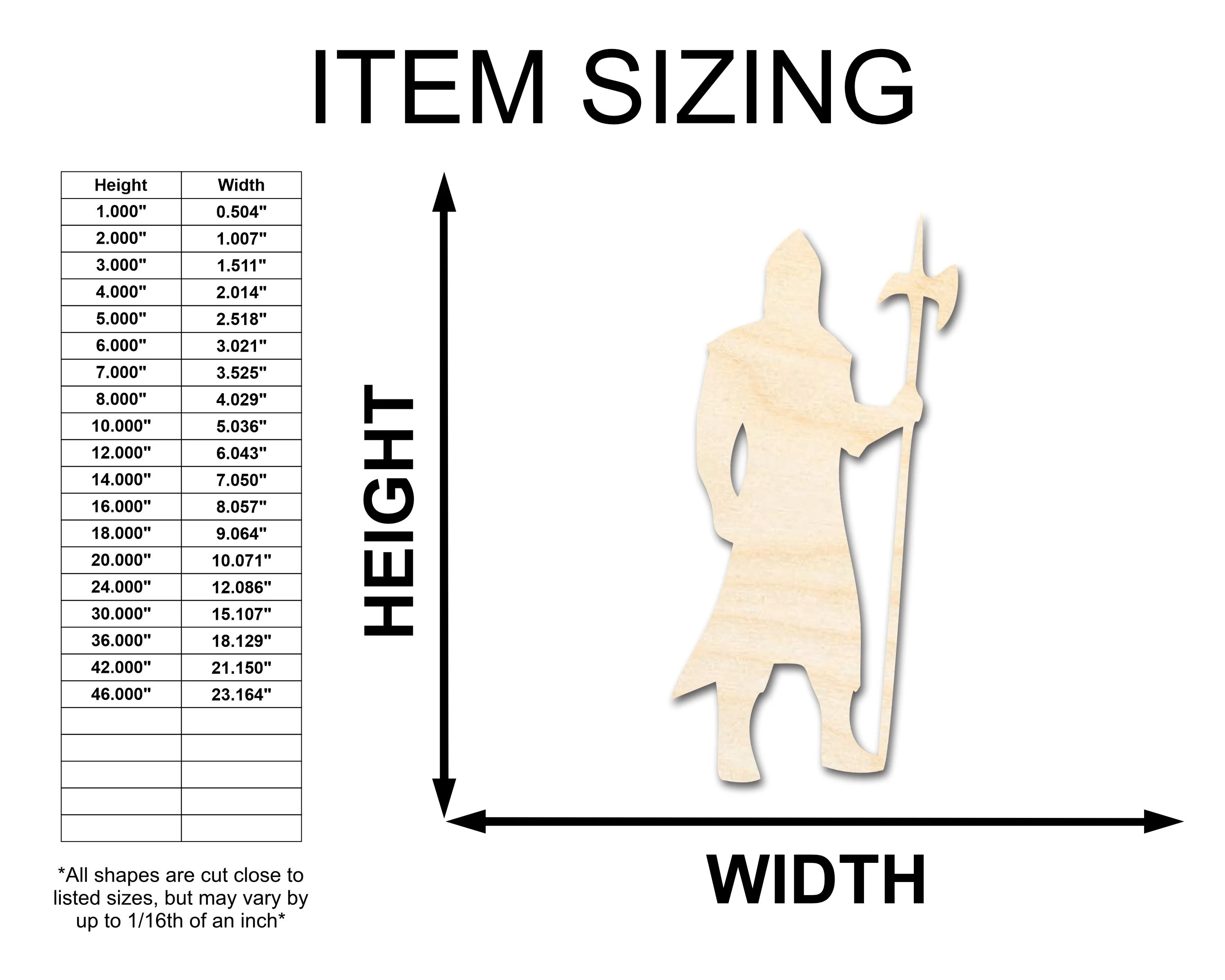 Unfinished Wood Guardsman Shape - Craft - up to 46" - Image 2