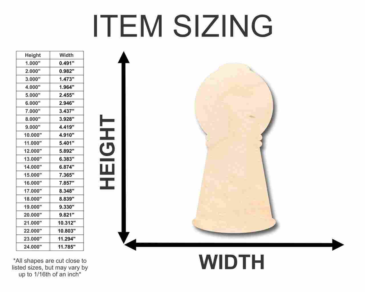 Unfinished Wood Gumball Machine Shape - Candy - Craft - up to 46" DIY - Image 2