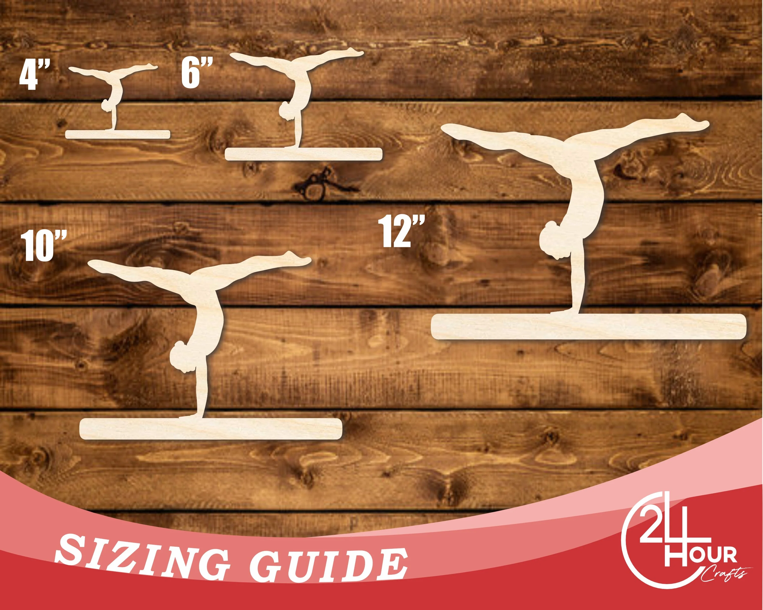 Unfinished Wood Gymnast Balance Beam Shape | DIY Craft Cutout | up to 46" DIY - Image 3