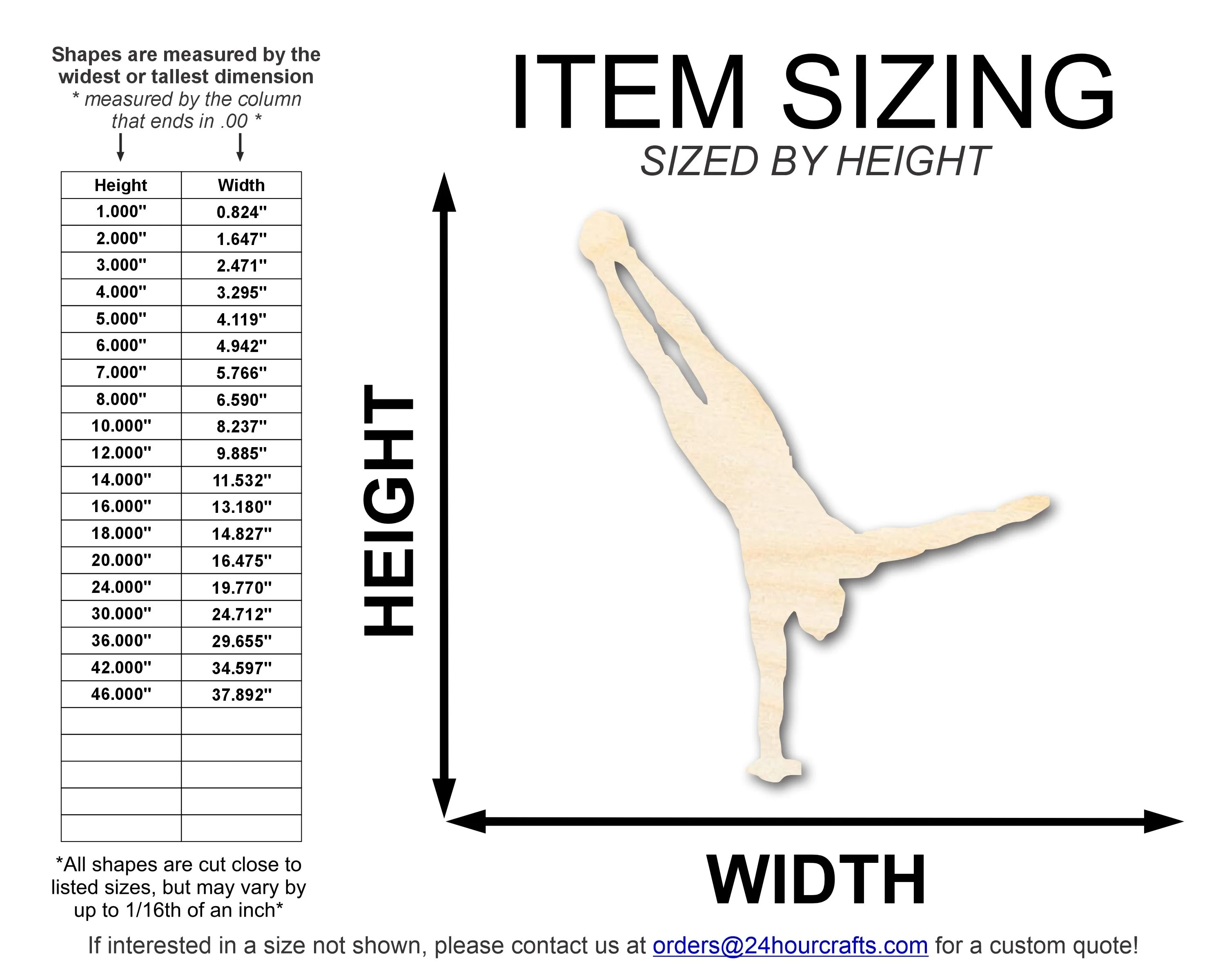 Unfinished Wood Gymnast Hand Stand Shape | DIY Craft Cutout | up to 46" DIY - Image 2