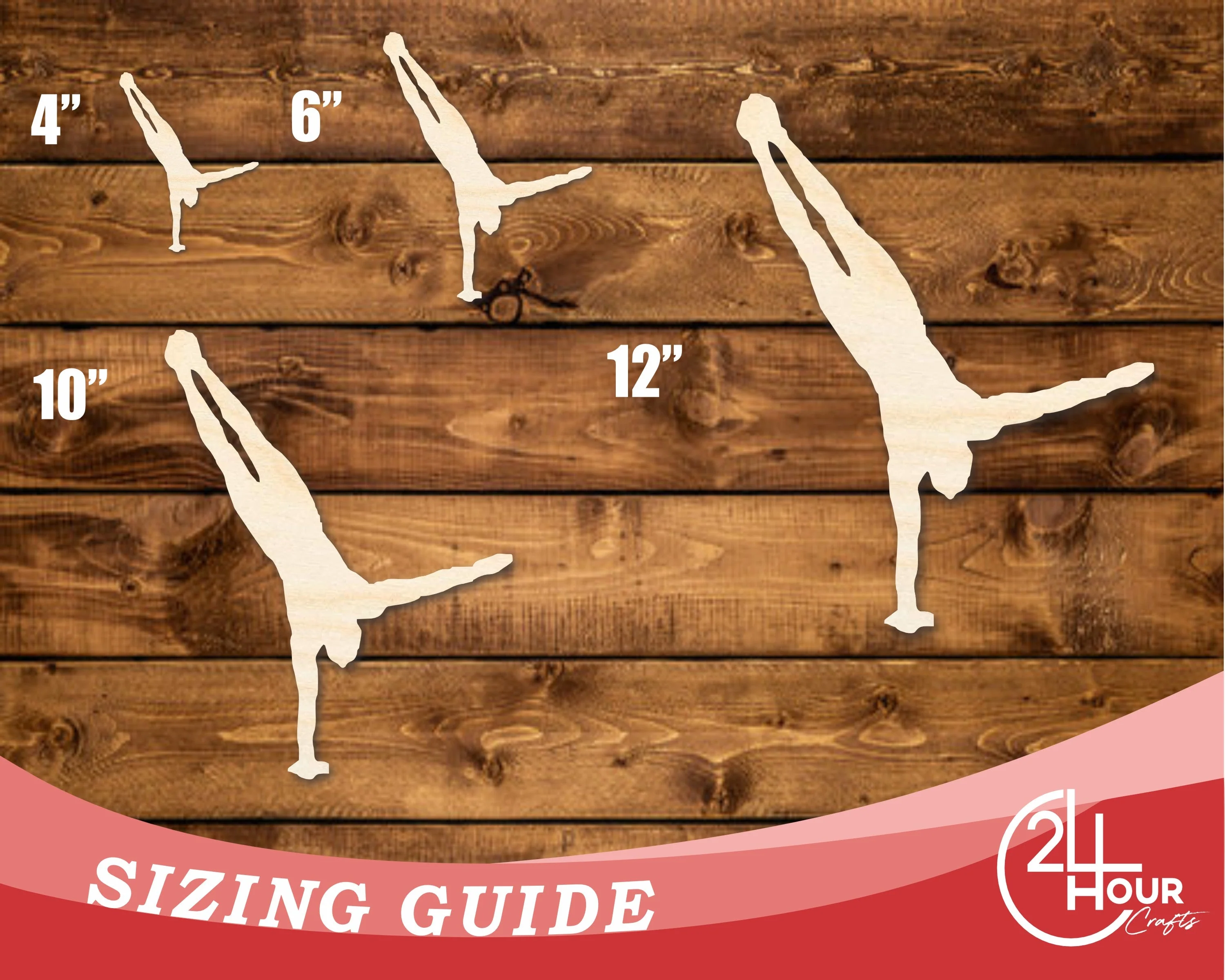 Unfinished Wood Gymnast Hand Stand Shape | DIY Craft Cutout | up to 46" DIY - Image 3