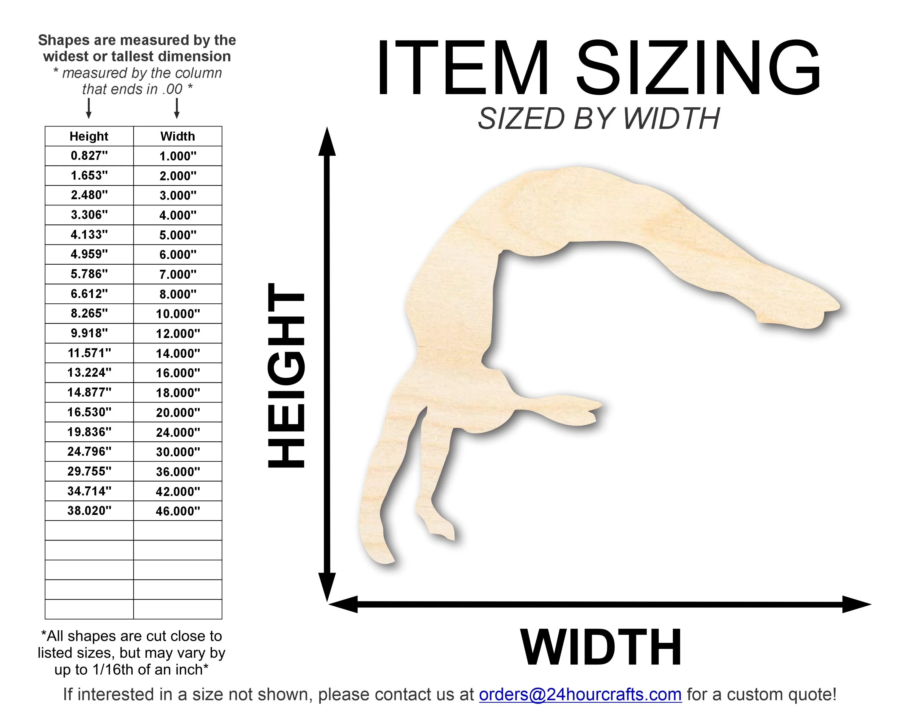 Unfinished Wood Gymnast Handspring Shape | DIY Craft Cutout | up to 46" DIY - Image 2
