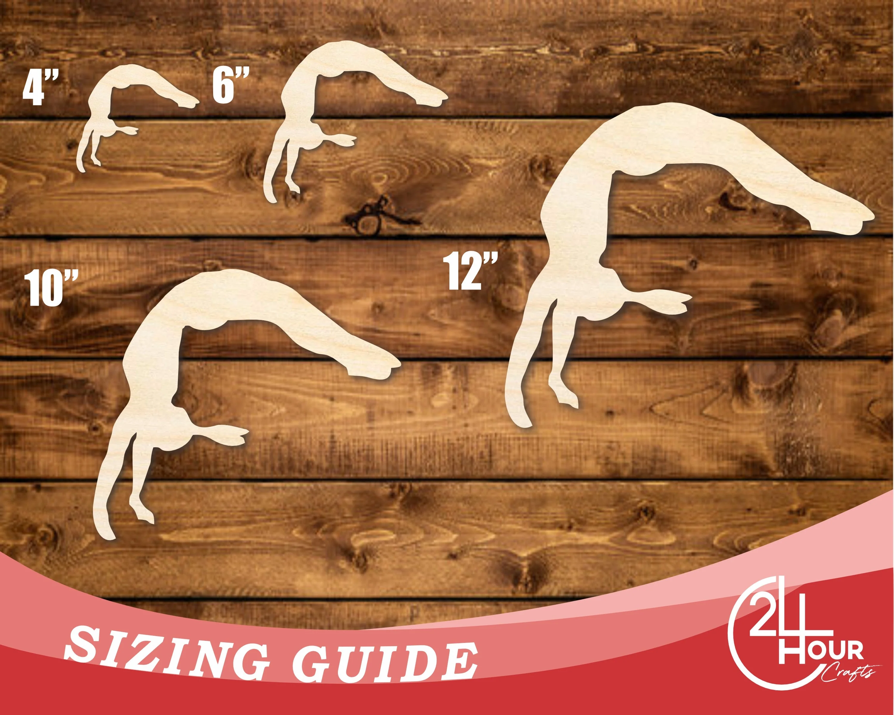 Unfinished Wood Gymnast Handspring Shape | DIY Craft Cutout | up to 46" DIY - Image 3