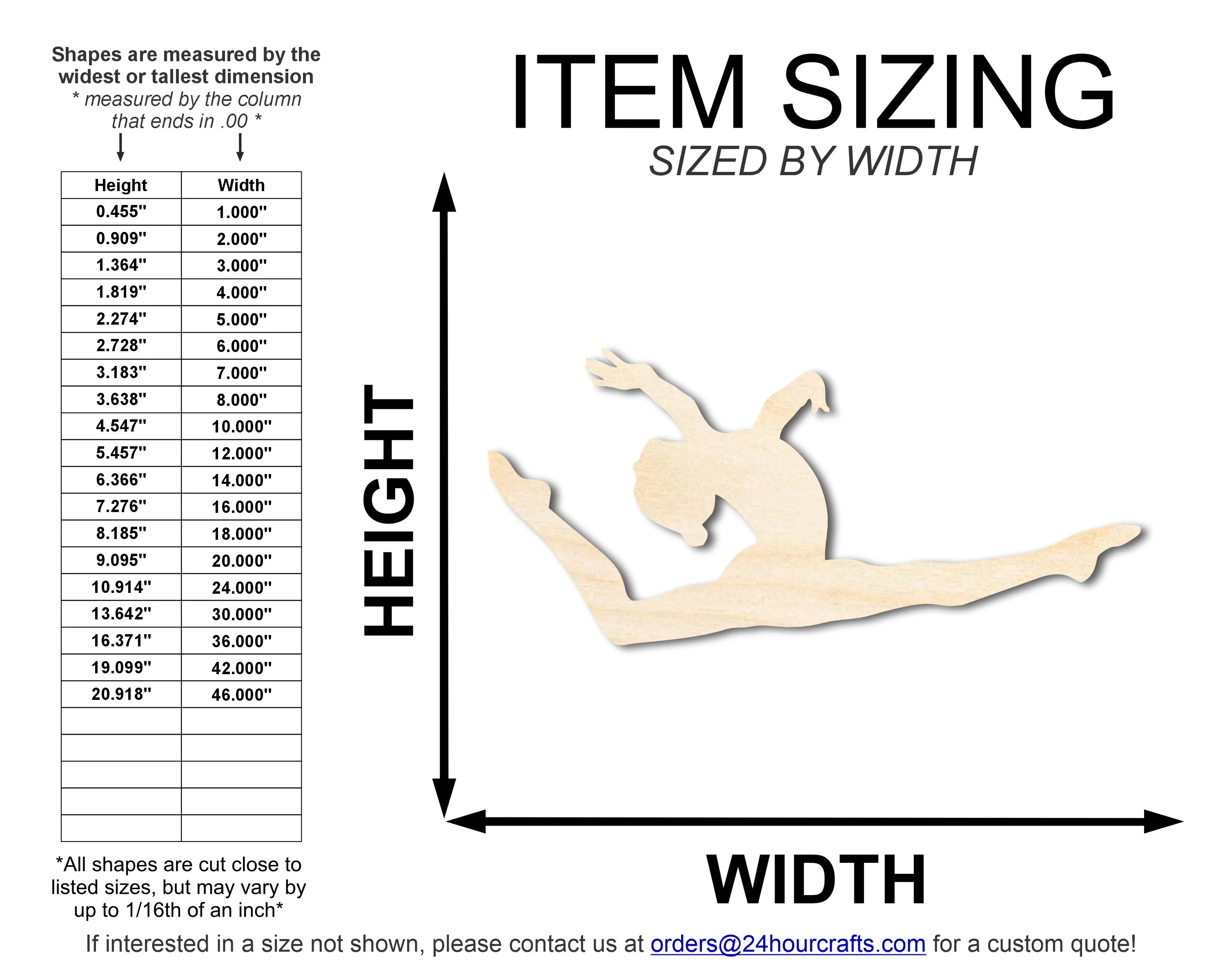 Unfinished Wood Gymnast Leap Shape | DIY Craft Cutout | up to 46" DIY - Image 2