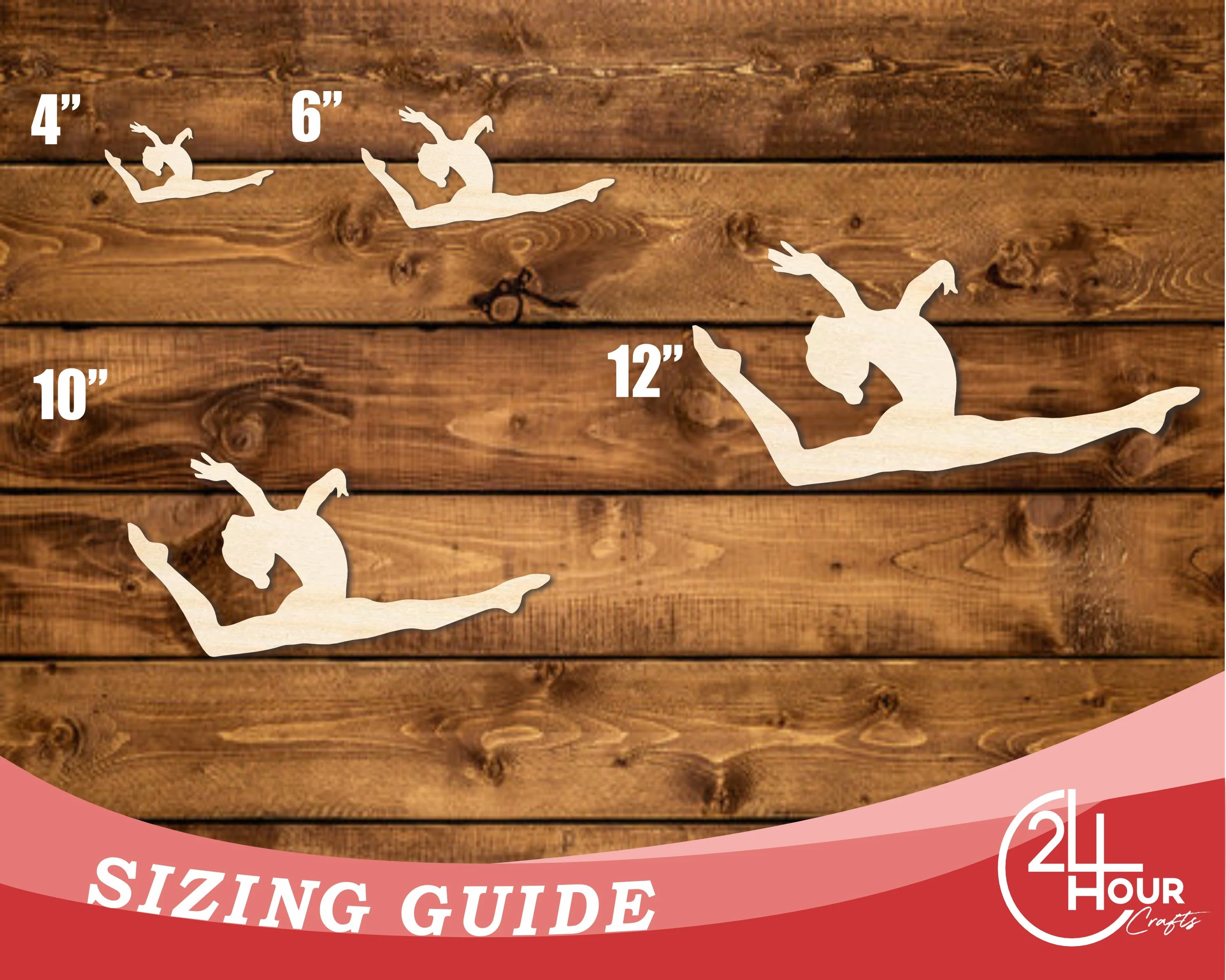 Unfinished Wood Gymnast Leap Shape | DIY Craft Cutout | up to 46" DIY - Image 3