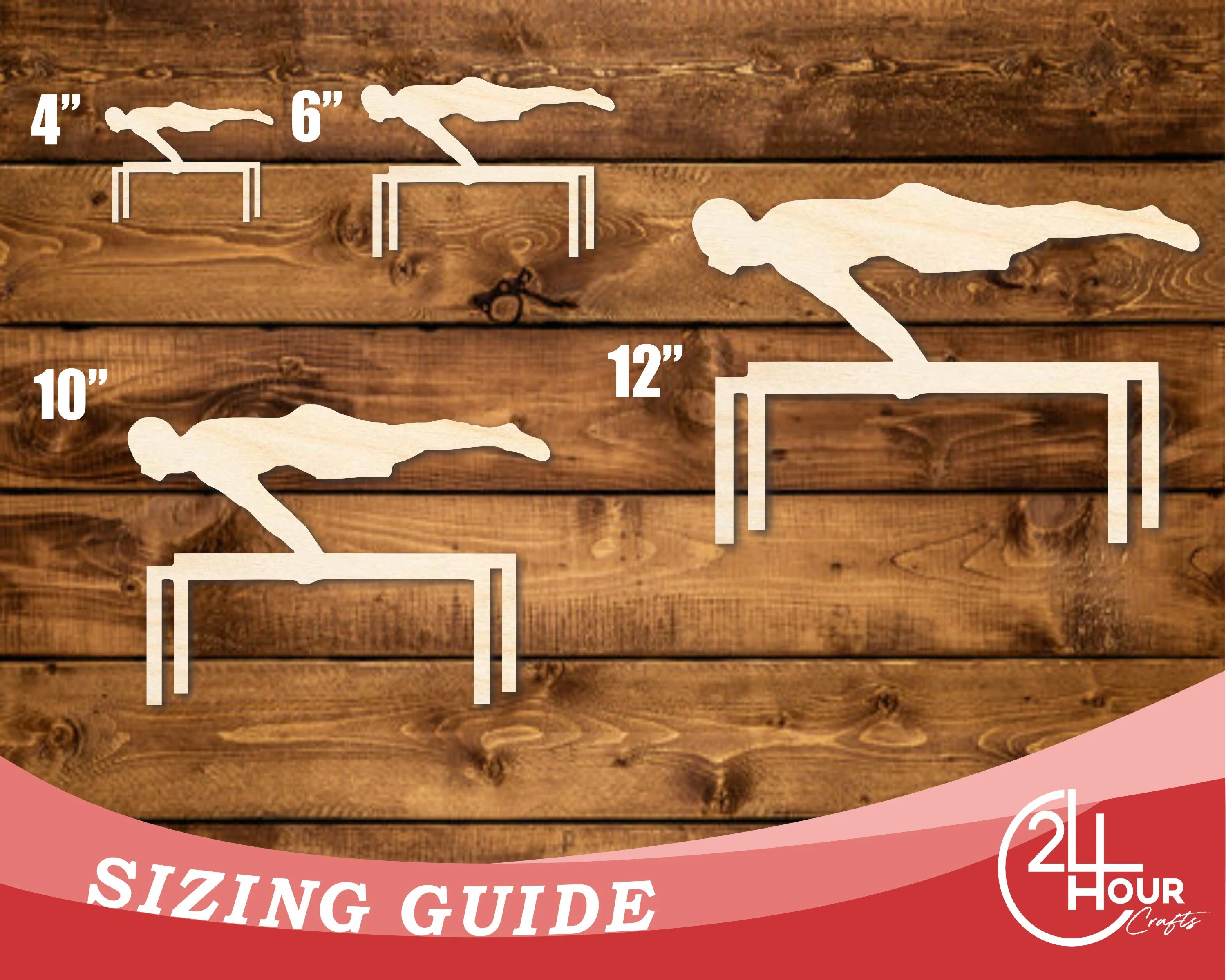 Unfinished Wood Gymnast Parallel Beam Shape | DIY Craft Cutout | up to 46" DIY - Image 3