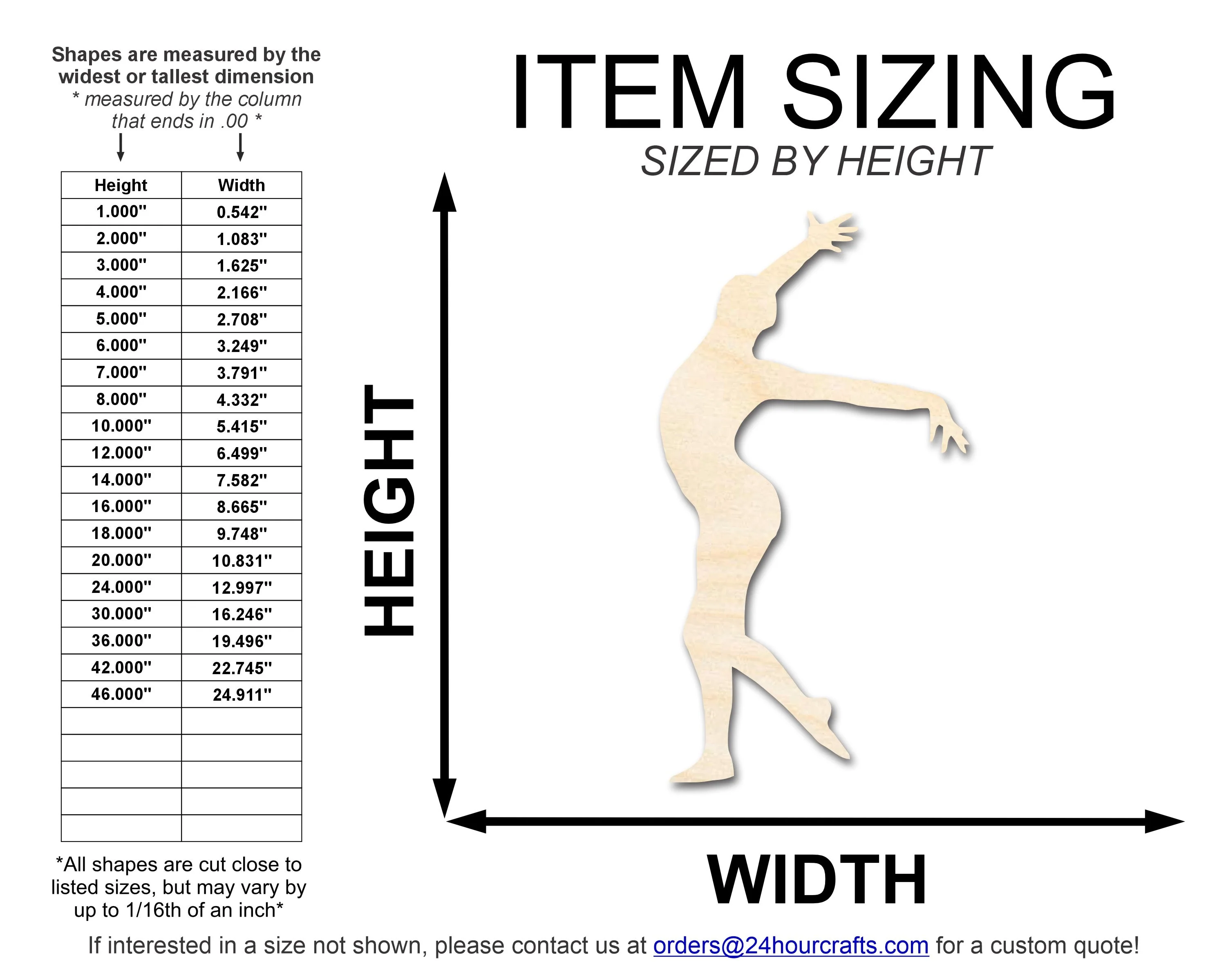 Unfinished Wood Gymnast Pose Shape | DIY Craft Cutout | up to 46" DIY - Image 2
