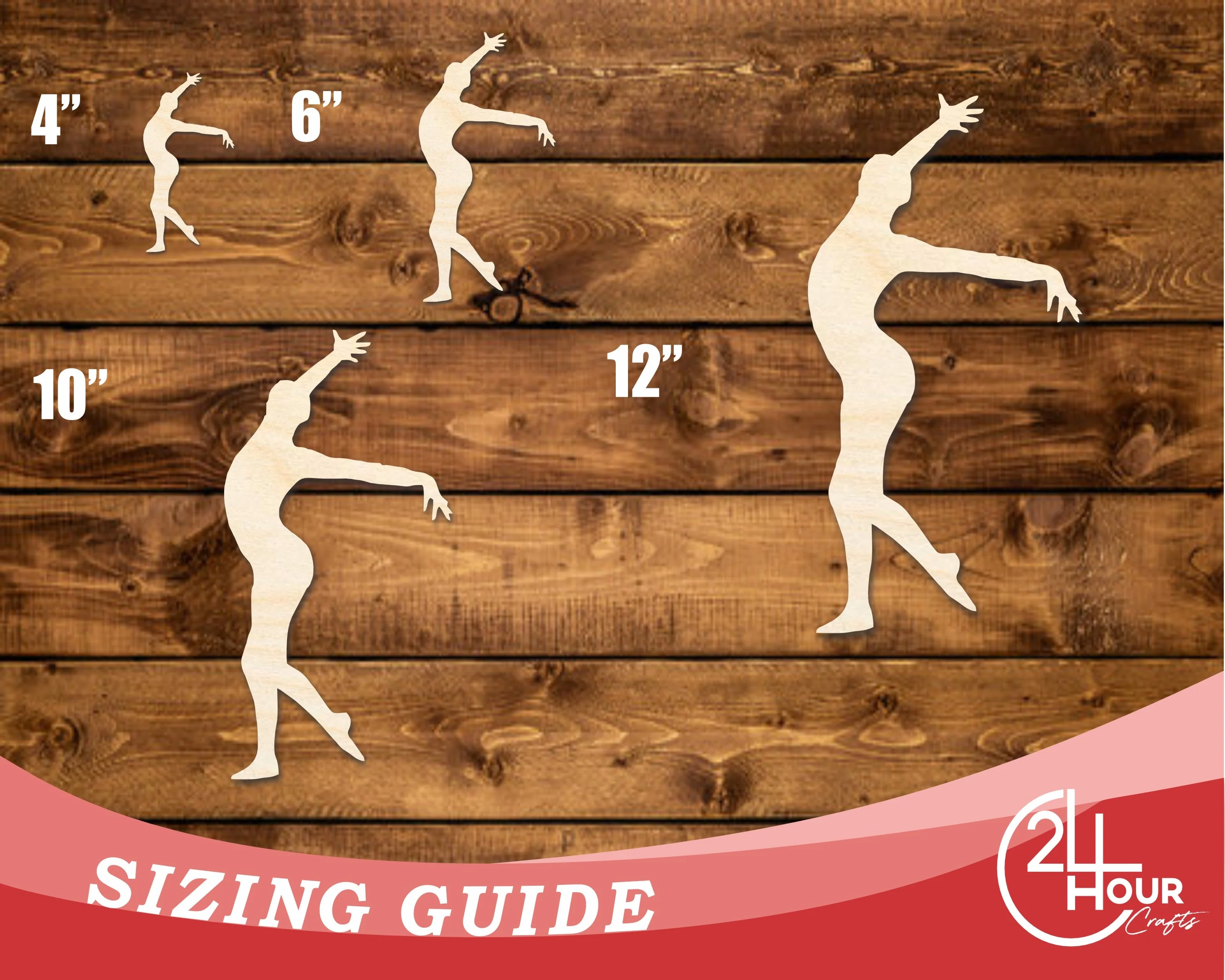 Unfinished Wood Gymnast Pose Shape | DIY Craft Cutout | up to 46" DIY - Image 3