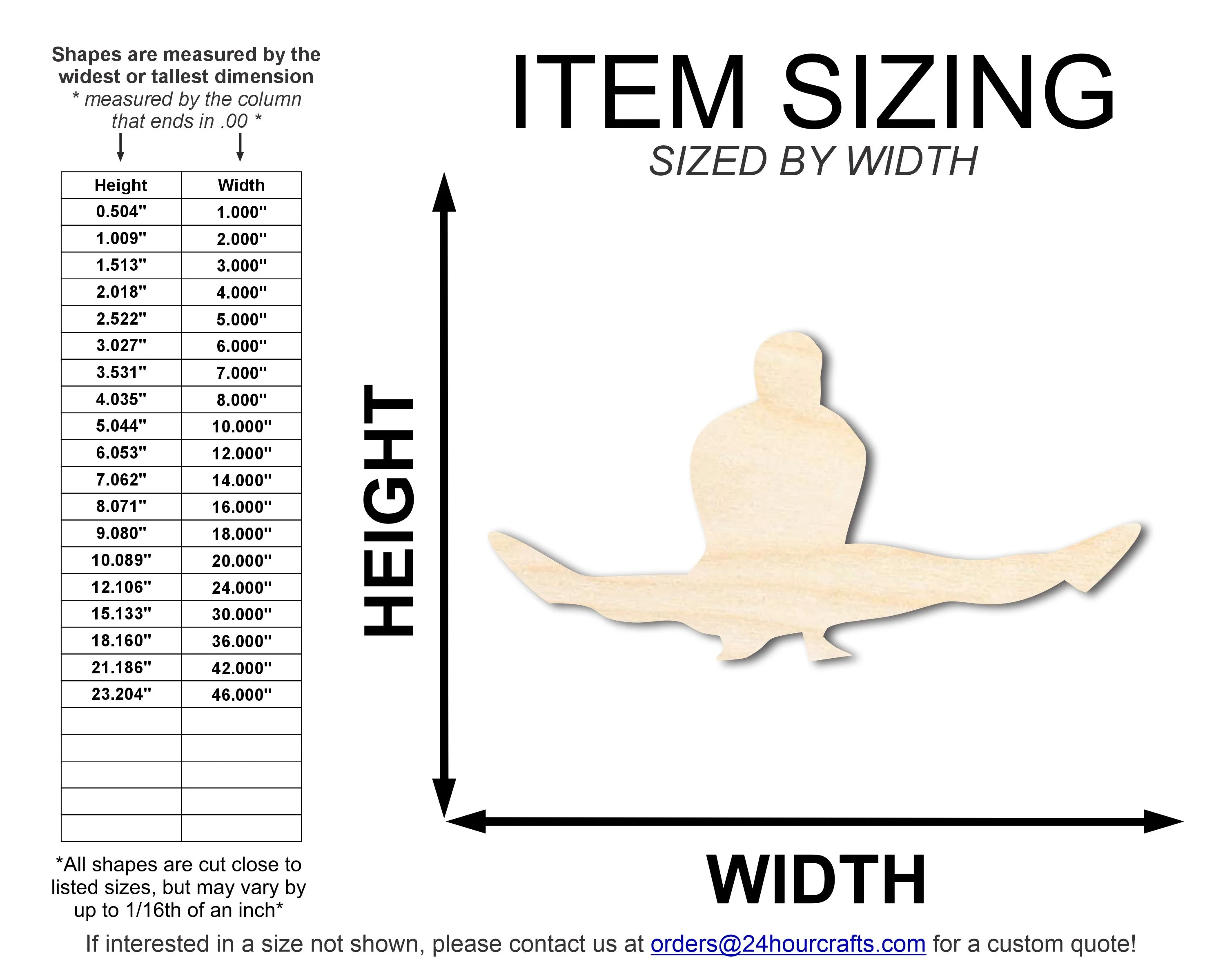 Unfinished Wood Gymnast Press Up Shape | DIY Craft Cutout | up to 46" DIY - Image 2