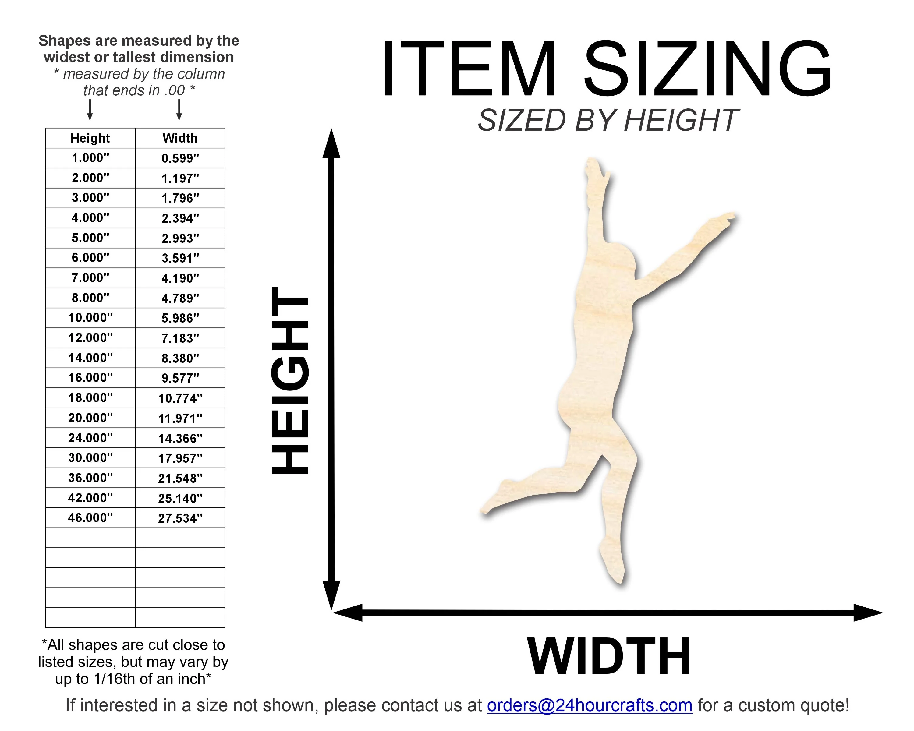 Unfinished Wood Gymnast Roundoff Shape | DIY Craft Cutout | up to 46" DIY - Image 2