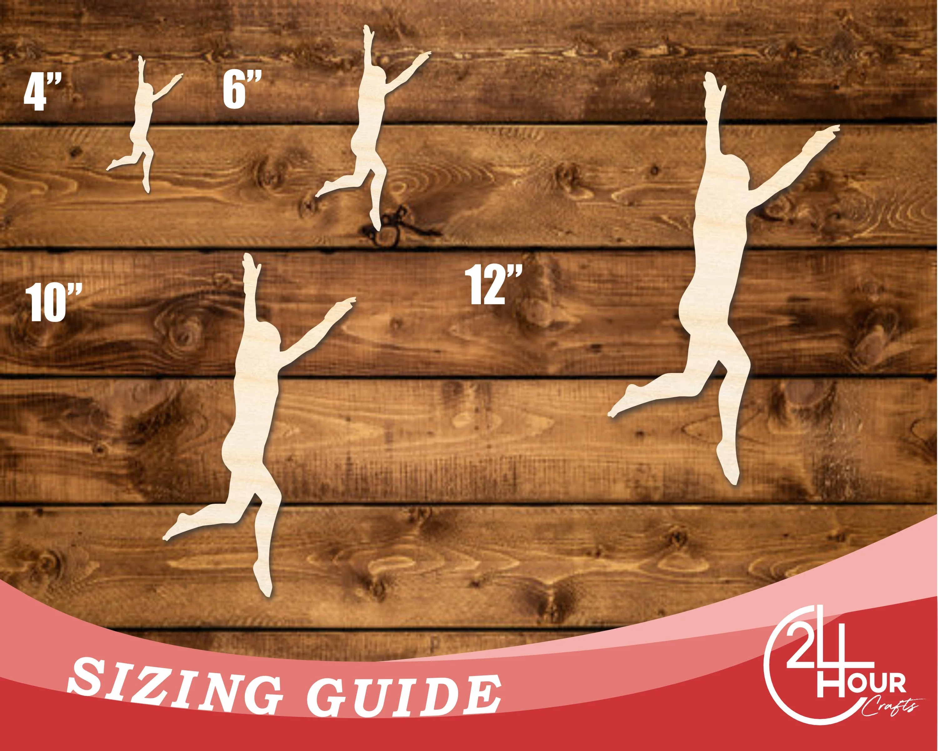 Unfinished Wood Gymnast Roundoff Shape | DIY Craft Cutout | up to 46" DIY - Image 3