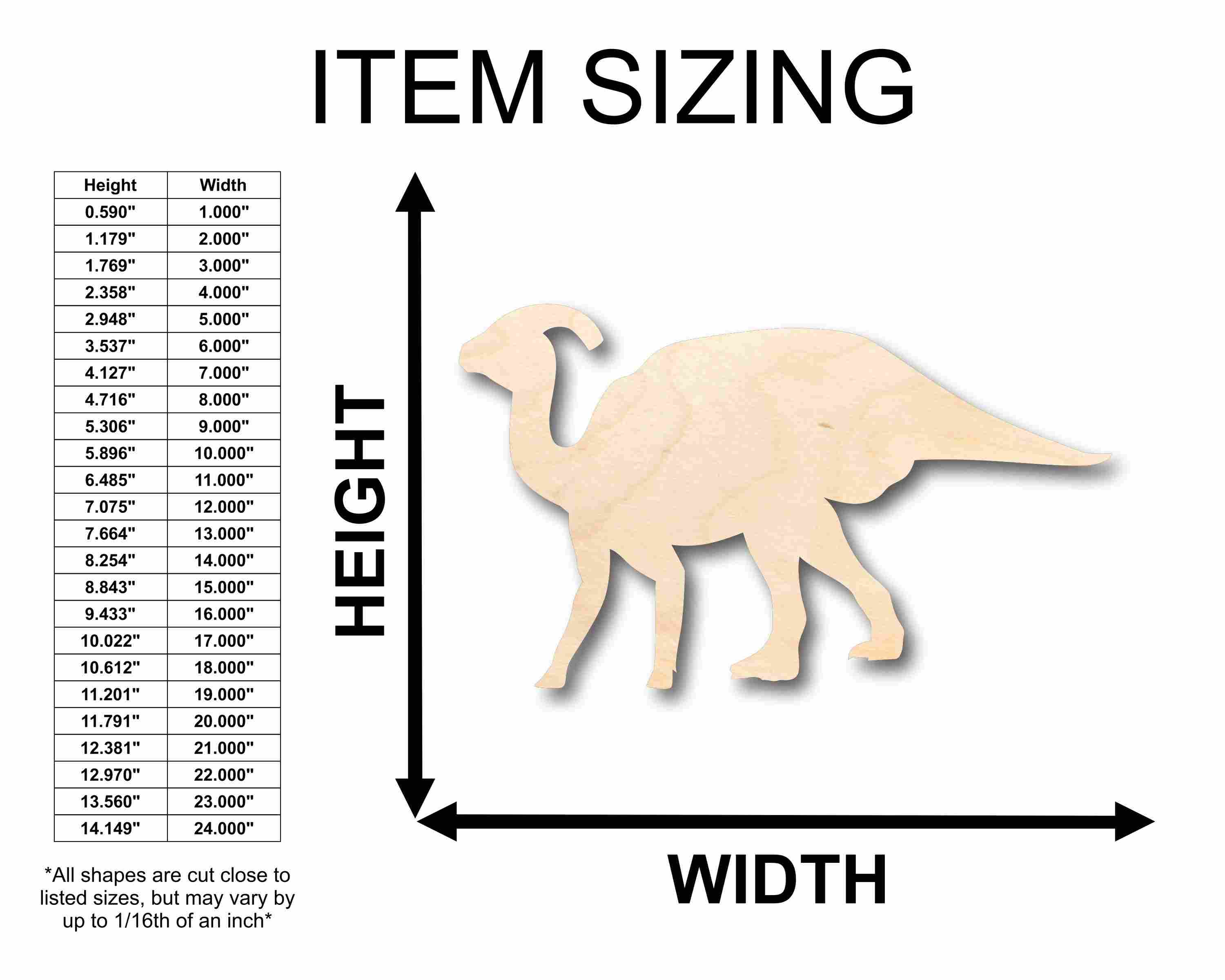 Unfinished Wood Hadrosaurid Duck Bill Dinosaur Silhouette - Craft- up to 46" DIY - Image 2