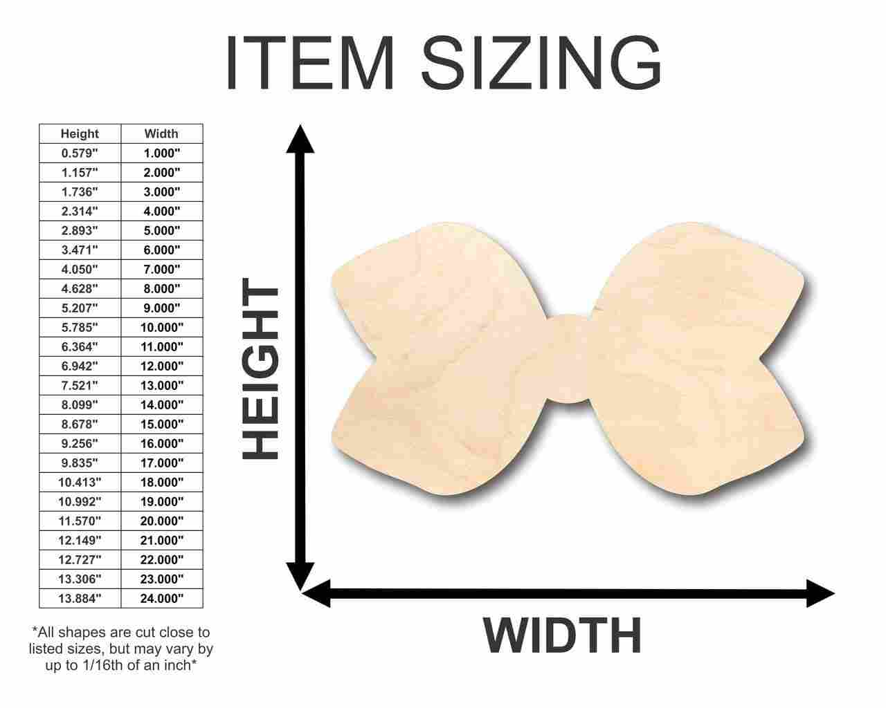 Unfinished Wood Hair Bow Shape - Craft - up to 46" DIY - Image 2