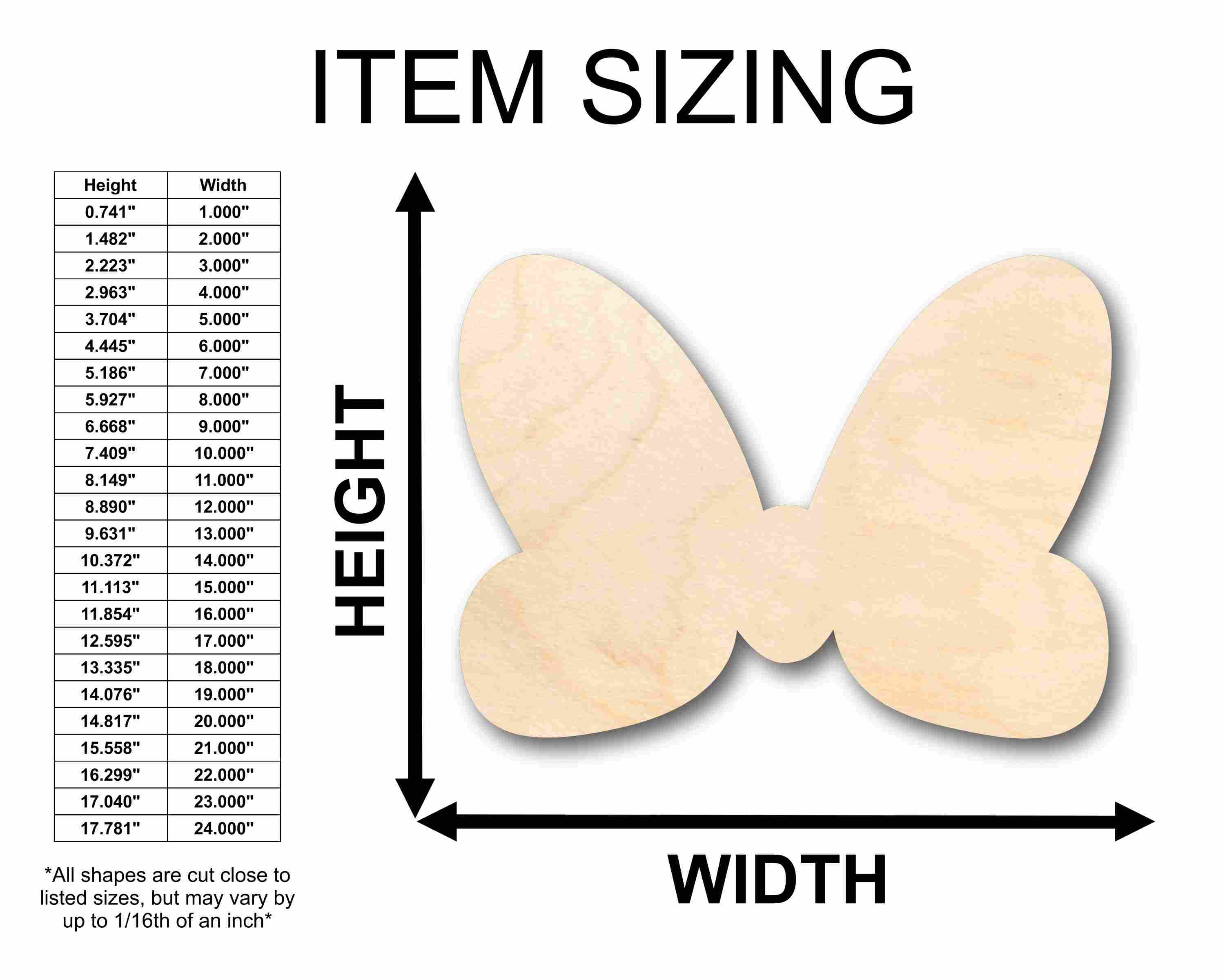 Unfinished Wood Hair Bow Silhouette - Craft- up to 46" DIY - Image 2