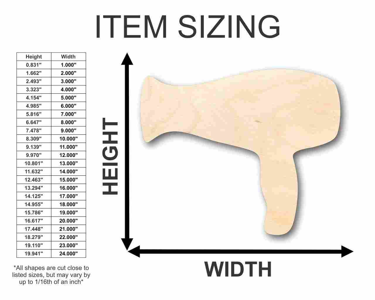 Unfinished Wood Hair Dryer Shape - Salon - Craft - up to 46" DIY - Image 2