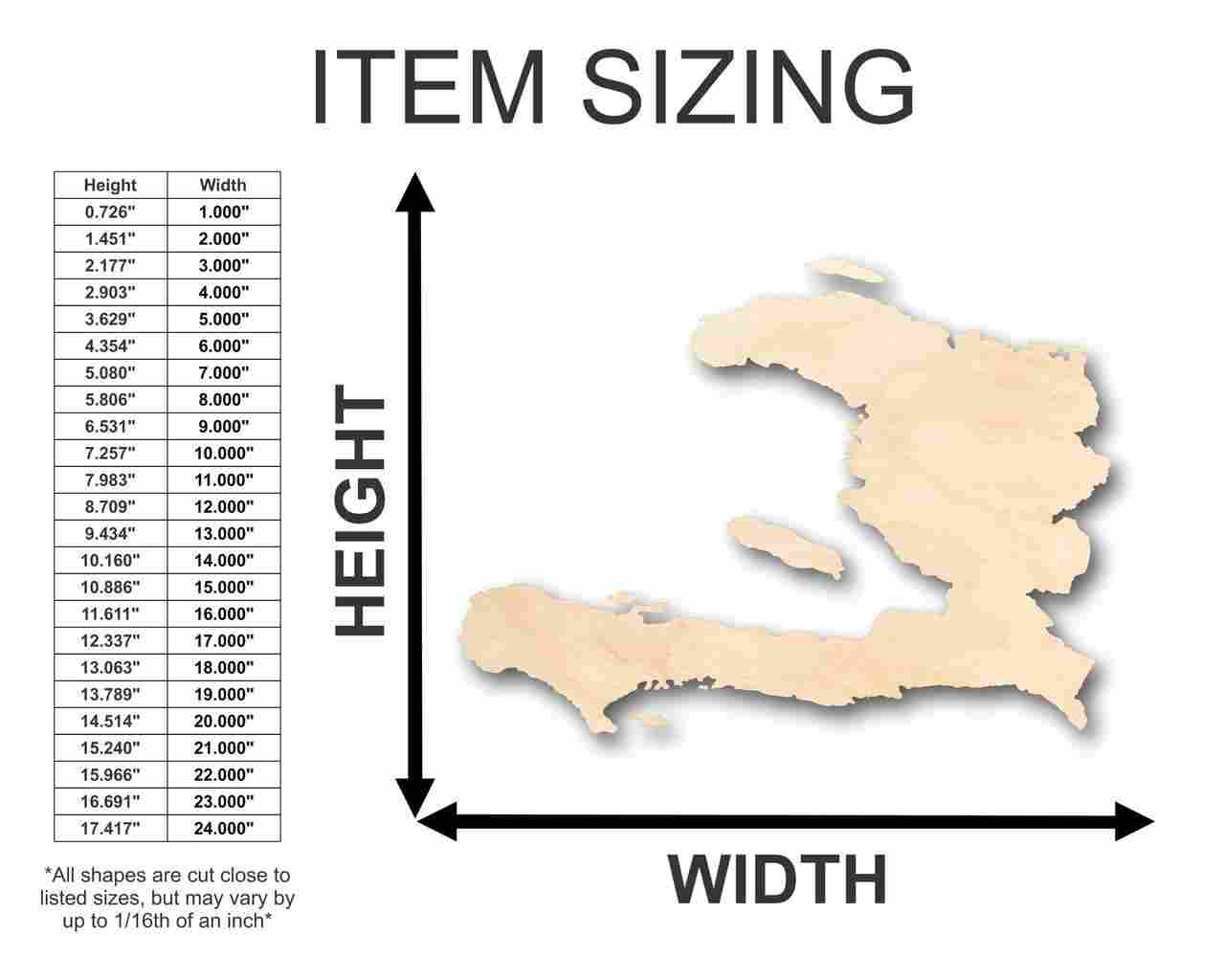 Unfinished Wood Haiti Shape - Country - Craft - up to 46" DIY - Image 2