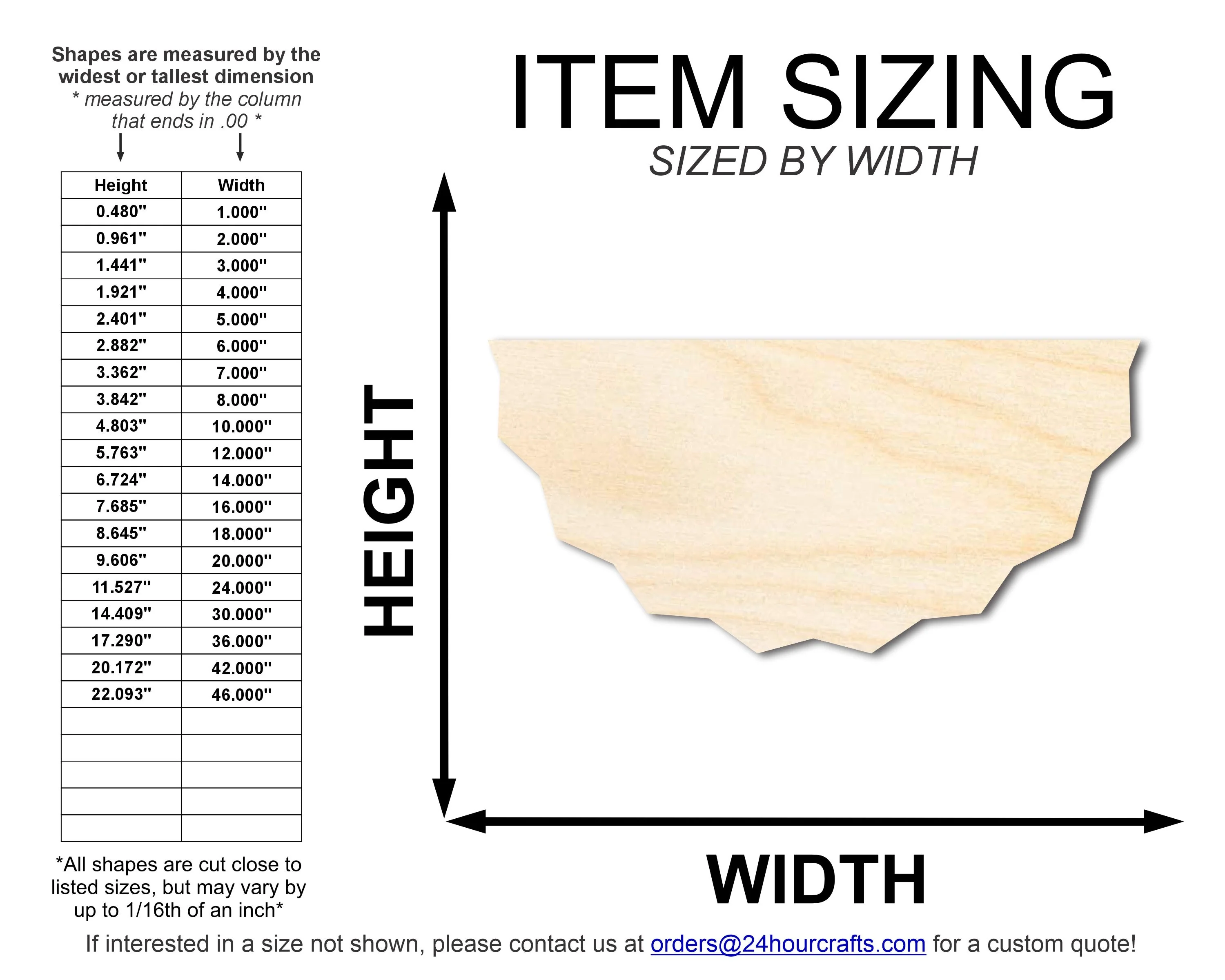 Unfinished Wood Half Banner Shape | DIY Craft Cutout | up to 46" DIY - Image 2