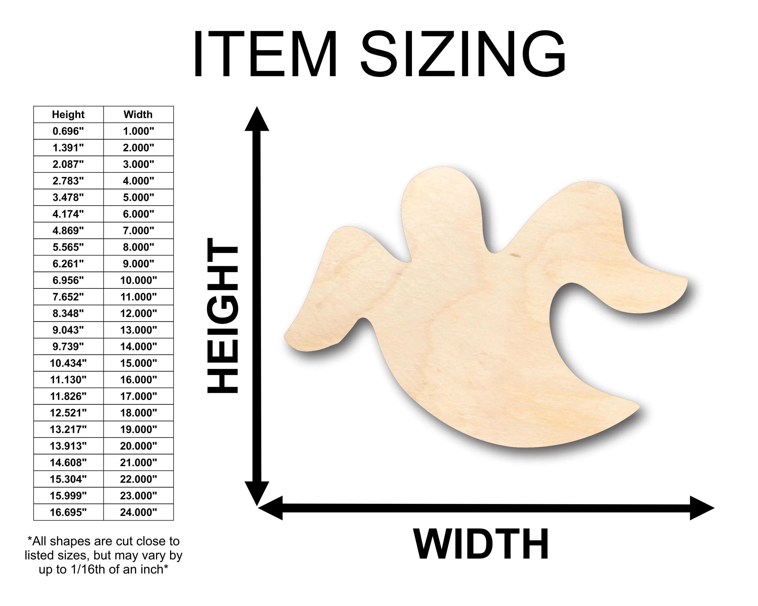 Unfinished Wood Halloween Ghost Shape - Craft - up to 46" DIY - Image 2
