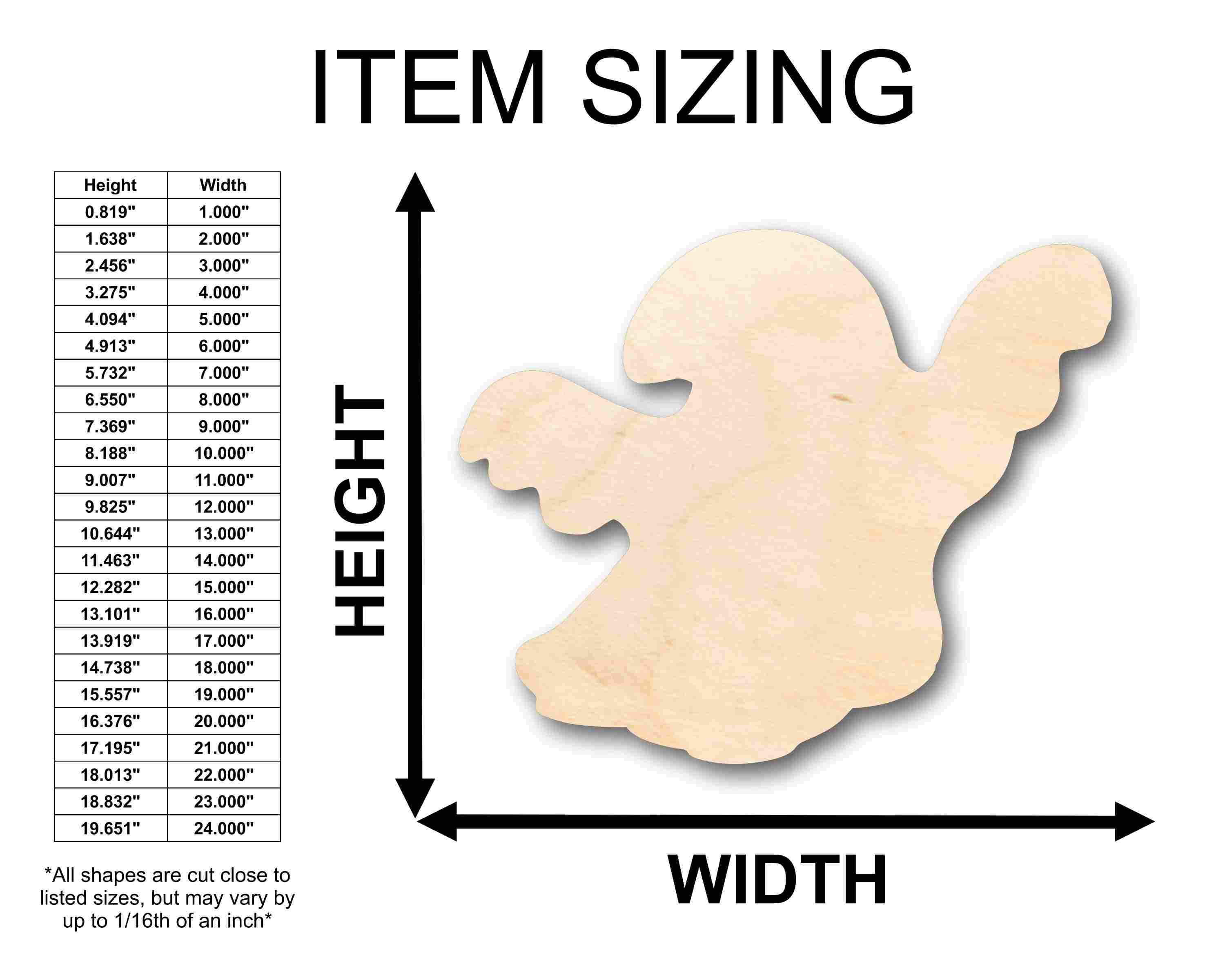 Unfinished Wood Halloween Ghost Silhouette - Craft- up to 46" DIY - Image 2