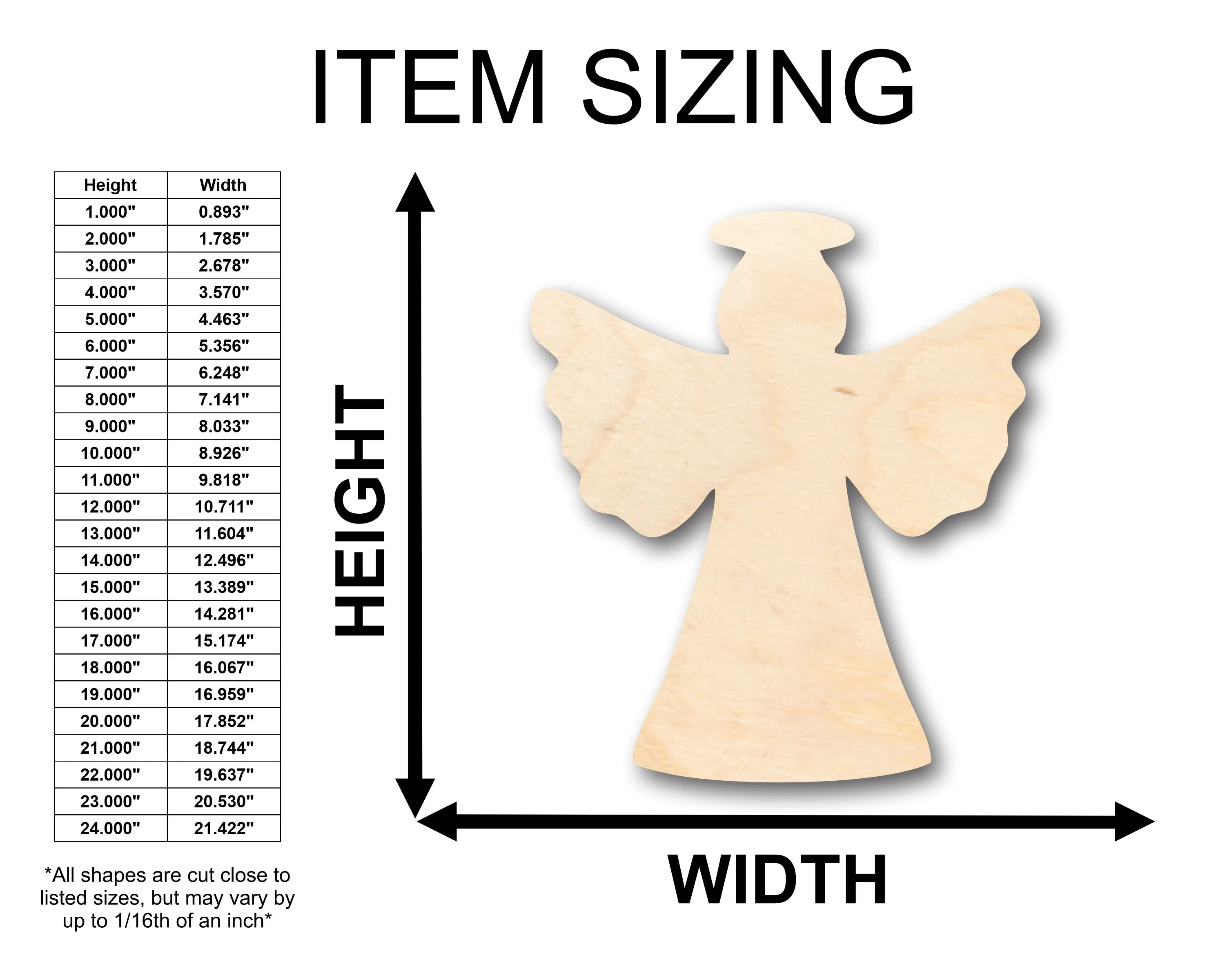 Unfinished Wood Halo Angel Shape - Craft - up to 46" DIY - Image 2
