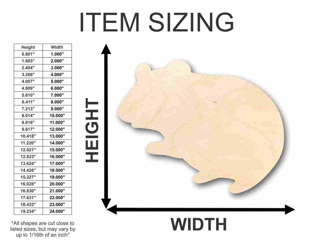 Unfinished Wood Hamster Shape - Animal - Pet - Craft - up to 46" DIY - Image 2