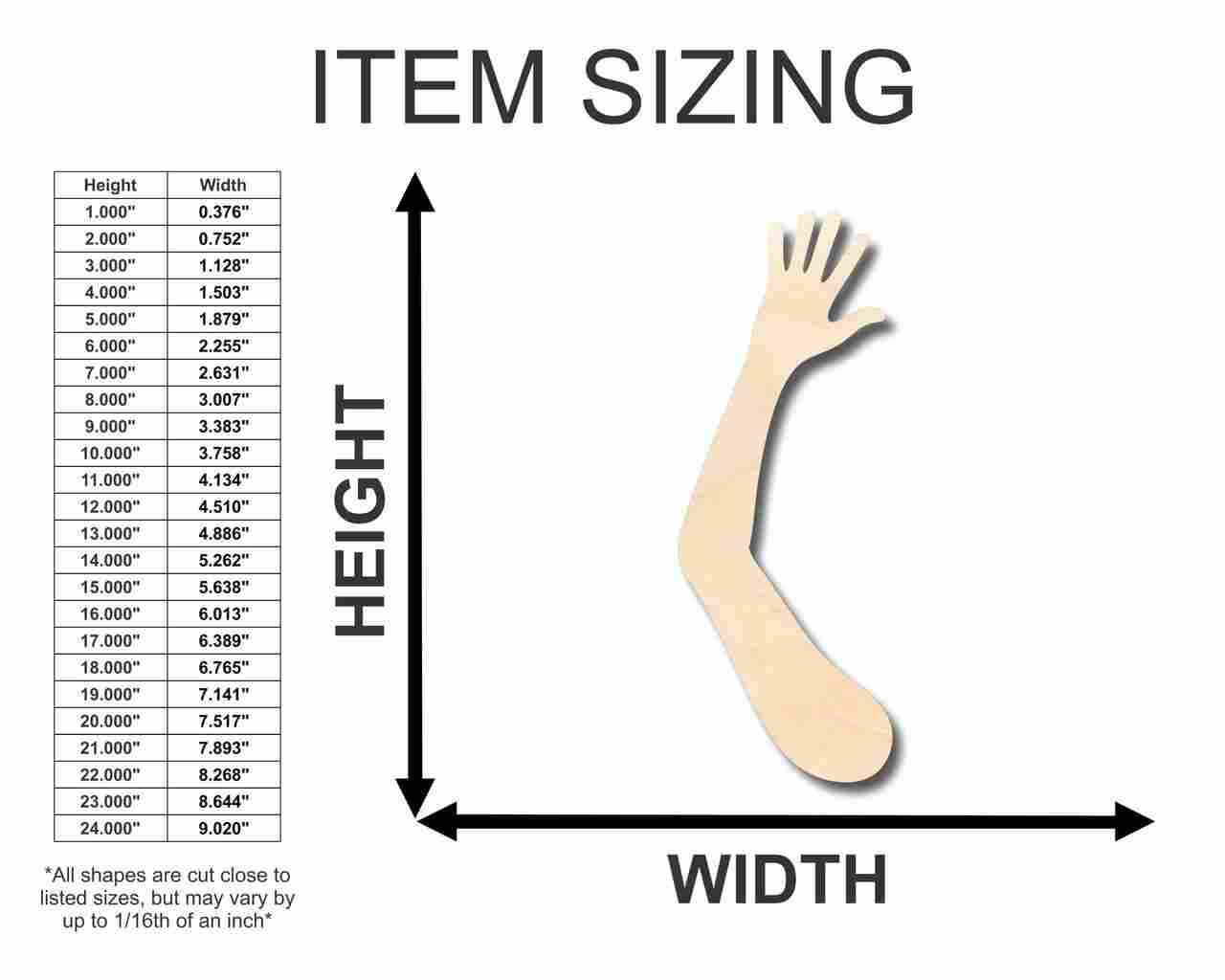 Unfinished Wood Hand and Arm Shape - Craft - up to 46" DIY - Image 2