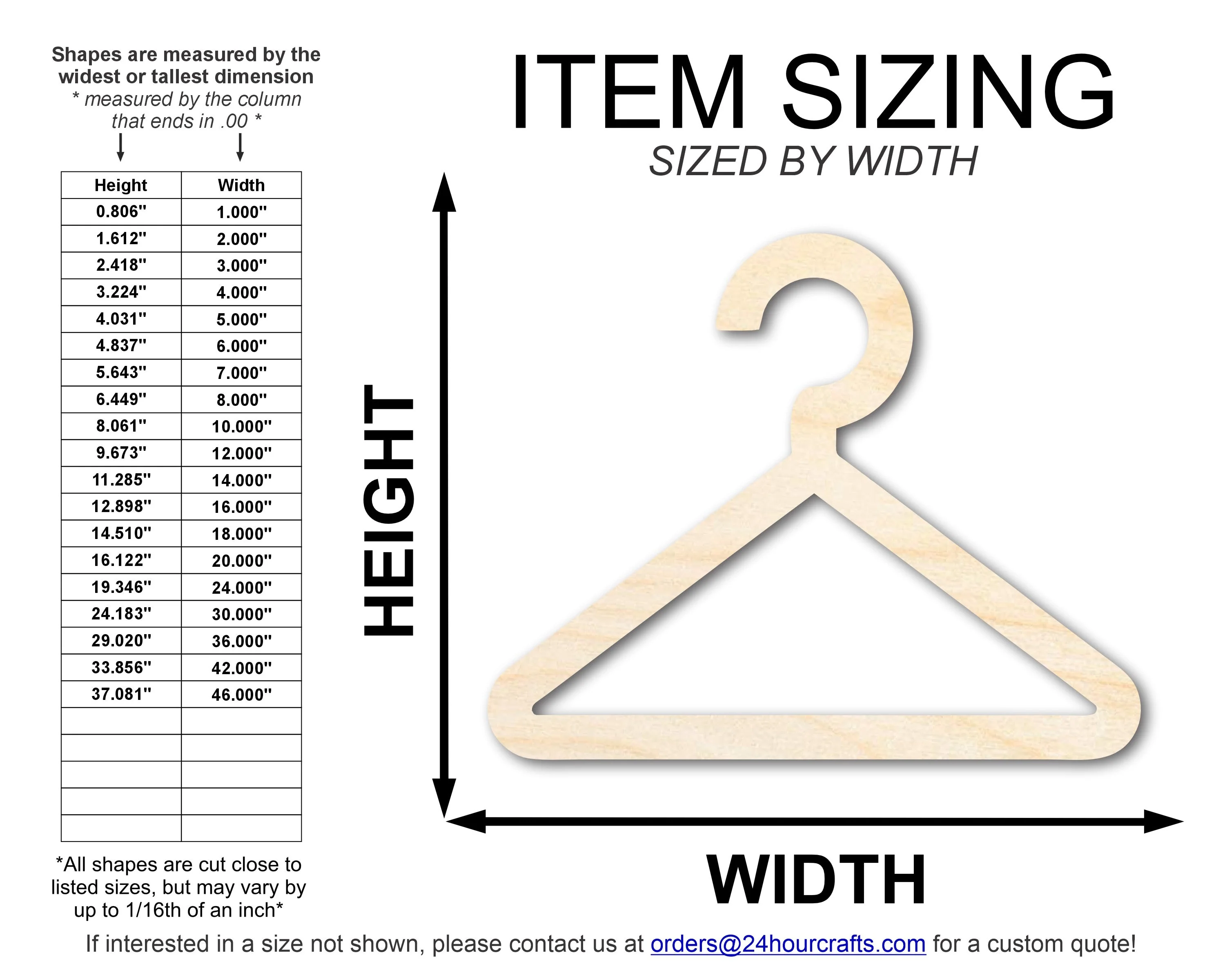 Unfinished Wood Hanger Shape | DIY Craft Cutout | up to 46" DIY - Image 2